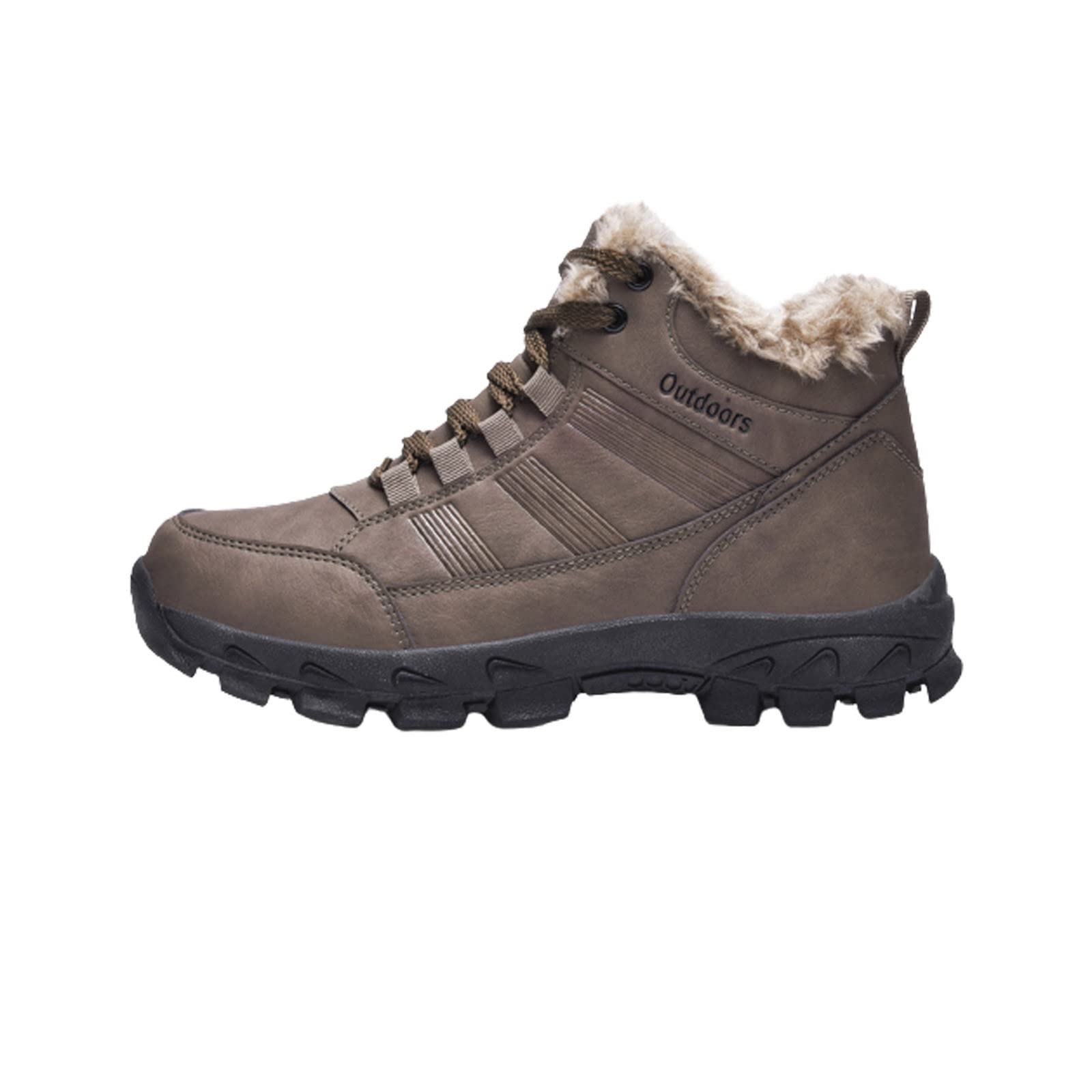 YODETEY Men's Casual Snow Boots - Waterproof Winter Shoes with Warm Velvet Lining & Non-Slip Sole for Outdoor Activities, Hiking, and Cold Weather Wear