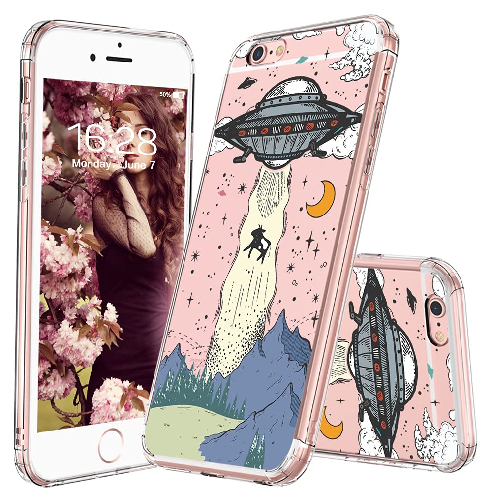 MOSNOVO Ultra Slim Clear Shockproof TPU Bumper Case for iPhone 6 Plus/6s Plus - Protective Cover with UFO Design | Perfect for Everyday Use, Travel & Outdoor Activities