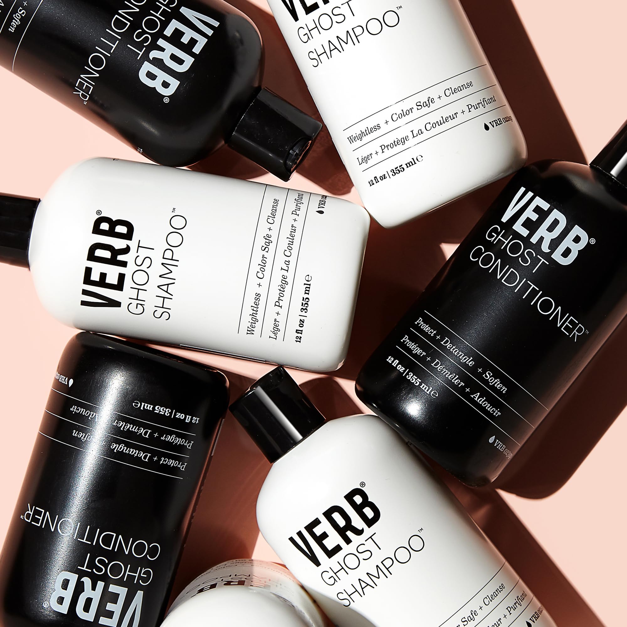Verb Ghost Shampoo & Conditioner Set (12 fl oz) + Volume Dry Texture Spray (5 oz) + Ghost Hair Oil (2 oz) - Hydrating Hair Care Bundle for Fine & Damaged Hair - Perfect for Daily Use, Styling & Salon-Like Results at Home
