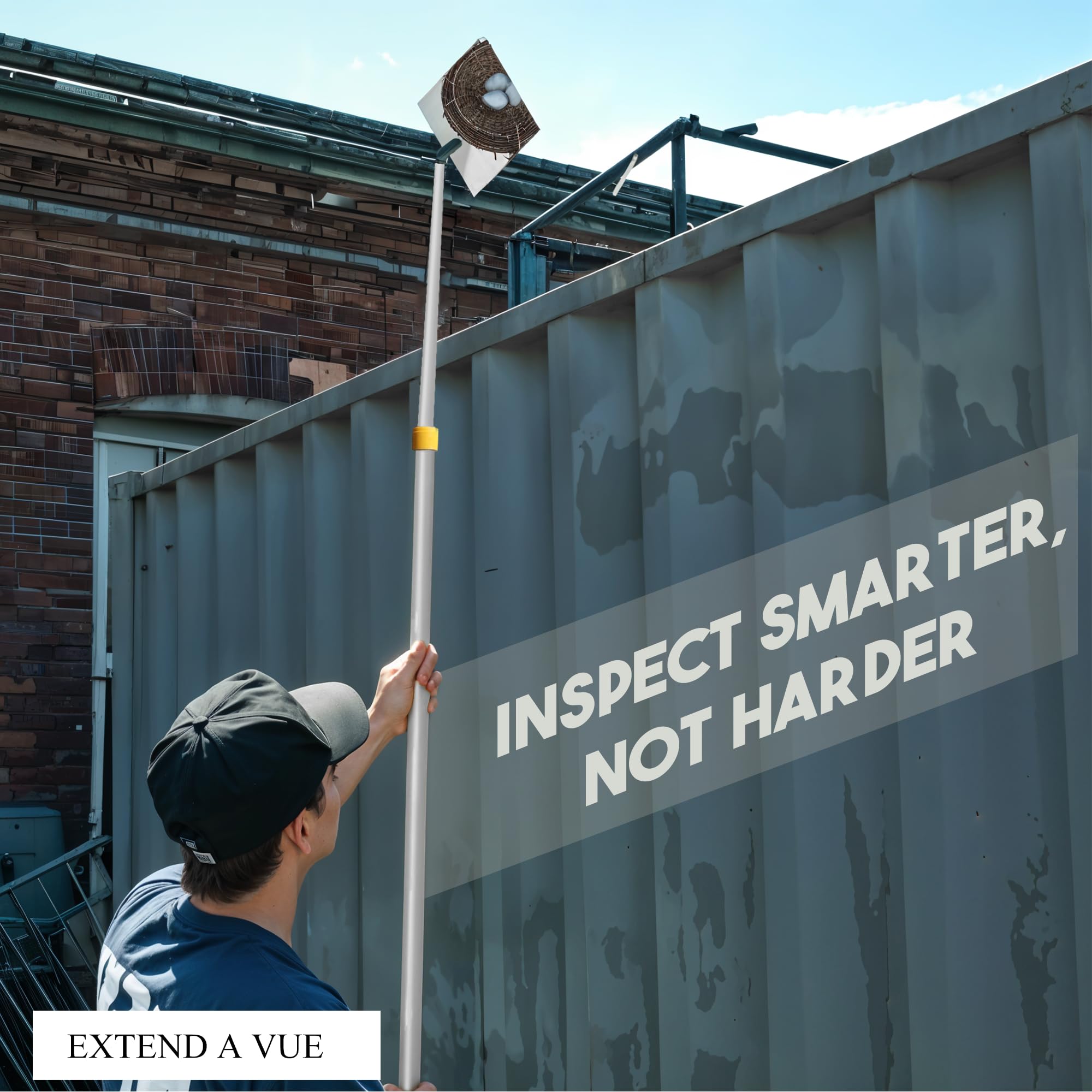 Telescoping Inspection Mirror with 6x6 Inch Acrylic Mirror - Extends from 3ft to 6ft - Lightweight & Durable for Automotive, HVAC & Home Maintenance - Perfect for Mechanics, Electricians & DIY Projects