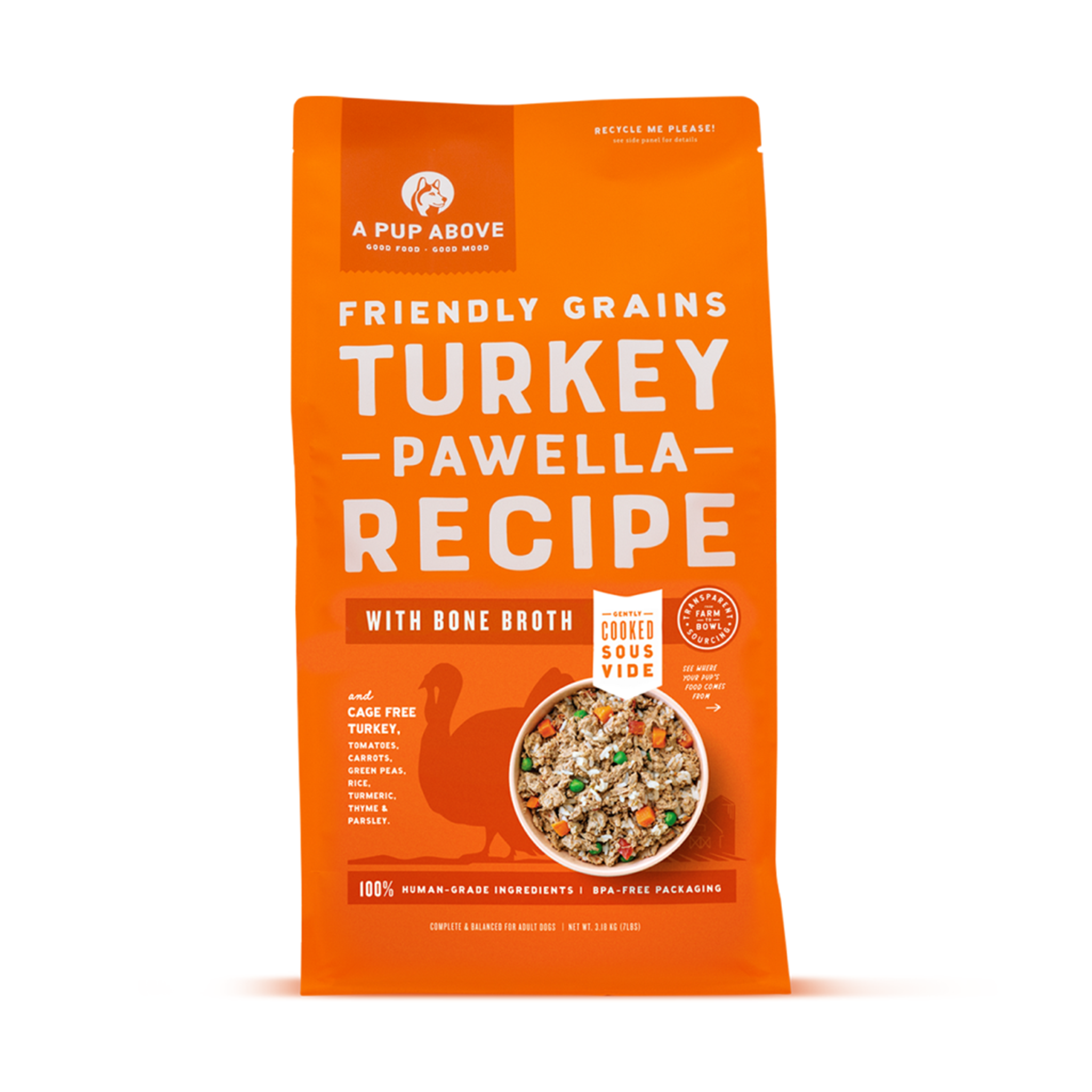 A Pup Above Gently Cooked Turkey Pawella - Premium Grain-Free Dog Food for Small & Large Breeds - Perfect for Mealtime, Training Treats & Special Occasions