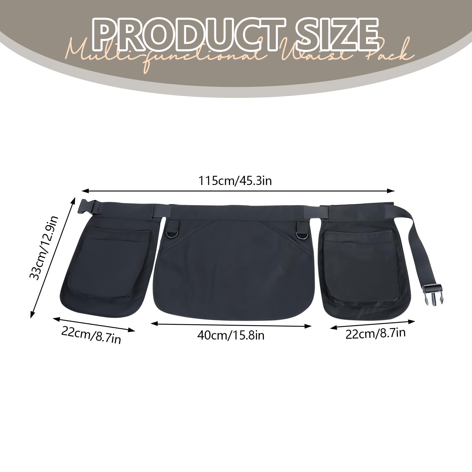 Adjustable Waist Belt Apron Bag for Women - Multi-Purpose Tool Belt for Dog Trainers, Waiters, Gardeners & Hair Stylists - Durable Serving Apron with Customizable Waistband - Perfect for Work, Outdoor Activities & Professional Use