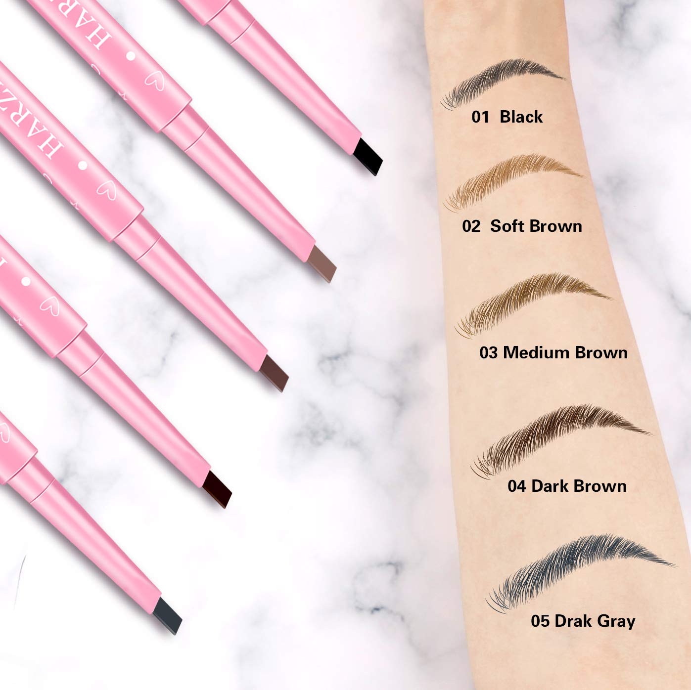 1 Count Waterproof Eyebrow Pencil - Long Lasting & Sweatproof Brow Makeup for Daily Use - Perfect for Work, Gym, and Outdoor Activities