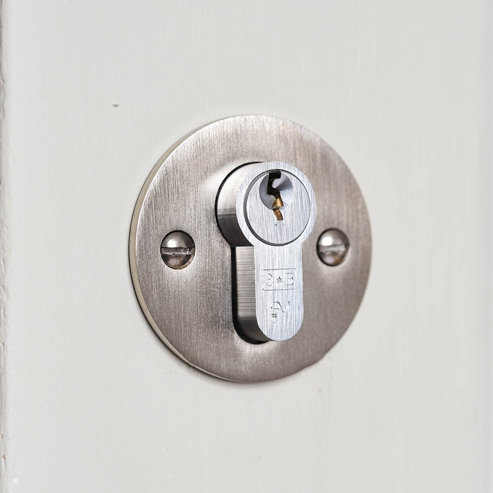 Satin Nickel Euro Escutcheon Plate - Premium Door Hardware for Modern Homes | Perfect for Bathroom, Bedroom & Interior Doors