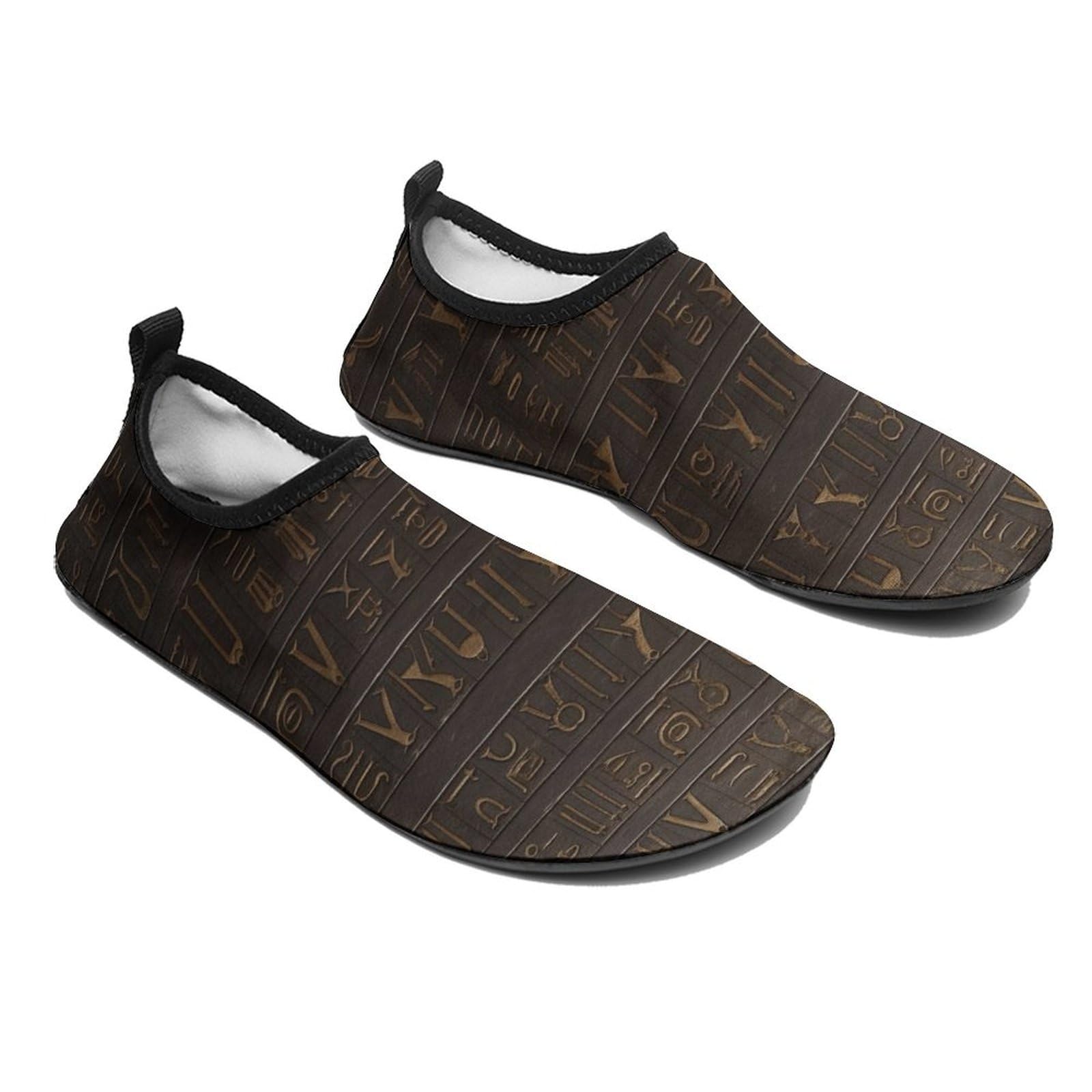 Quick Dry Water Shoes for Women & Men - Barefoot Aqua Swim Beach Shoes with Ancient Egyptian Hieroglyph Design | Perfect for Swimming, Beach Walking, Hiking & Water Sports