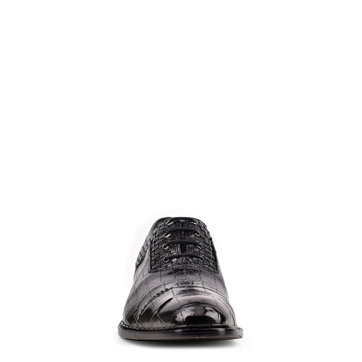 42FLPTE Men's Black Fashion Dress Alligator Woven Oxford Shoes - Formal Business & Wedding Attire