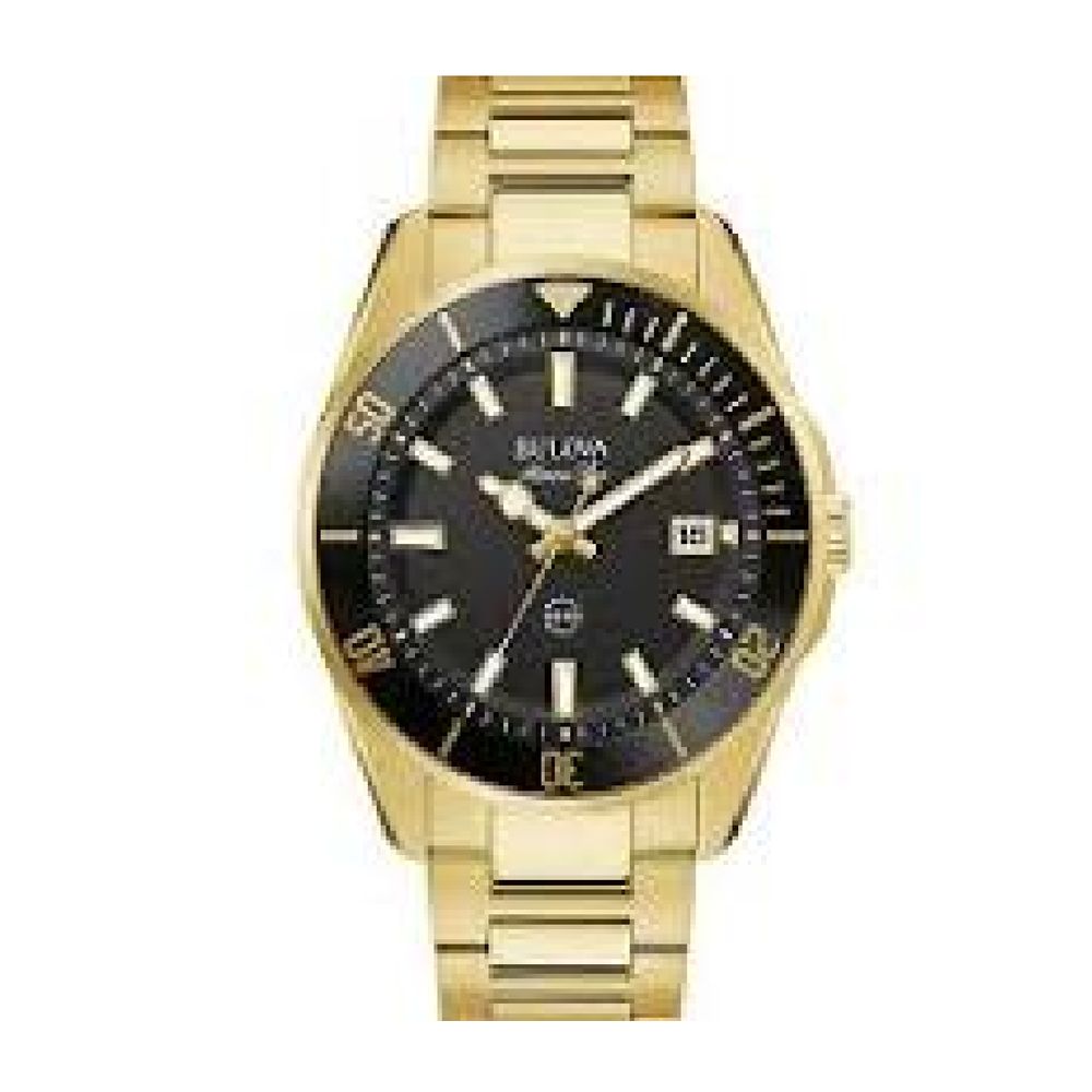 Bulova 98B396 Marine Star Men's Gold-Tone Stainless Steel Watch - 43mm Waterproof Chronograph for Diving, Swimming & Everyday Wear
