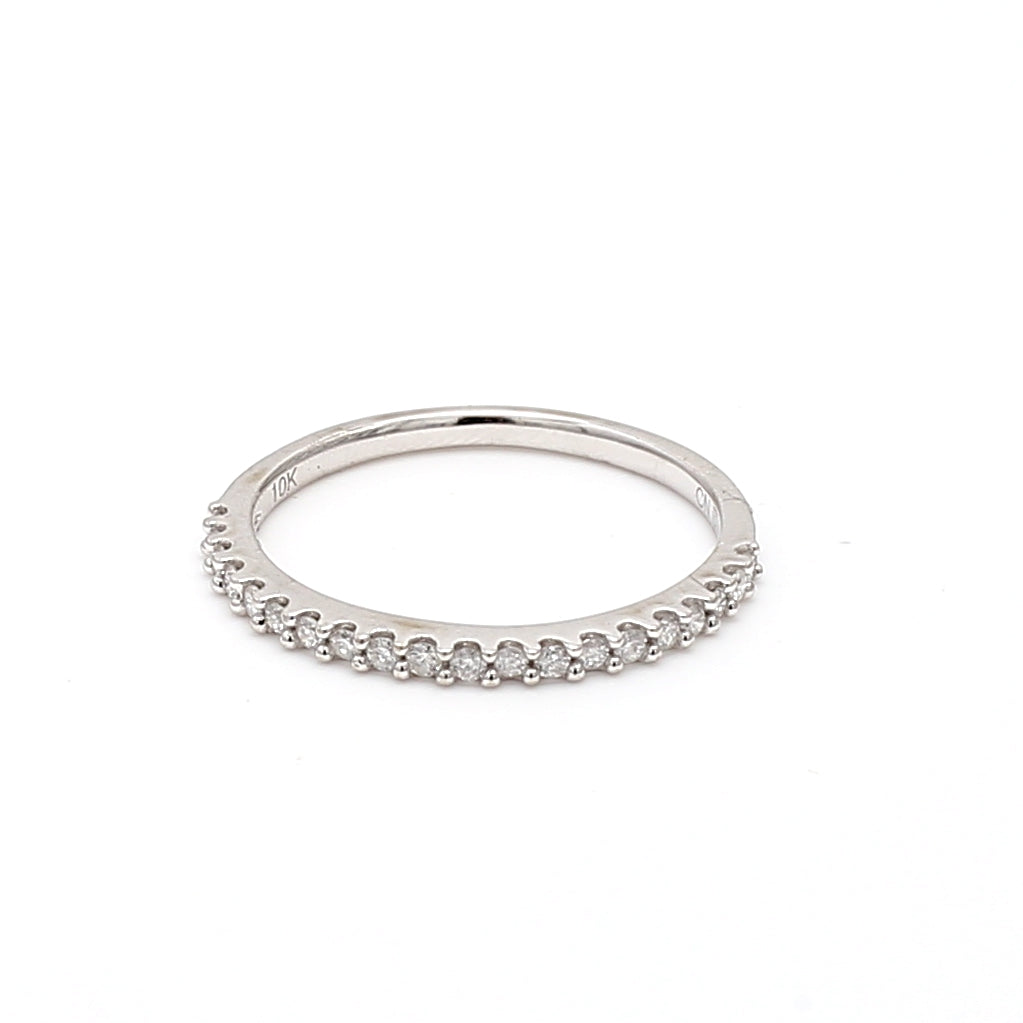 0.24 Carat Round Brilliant I SI2 Diamond 10K White Gold Wedding Band Ring - Perfect for Engagement, Anniversary & Special Occasion Gifts