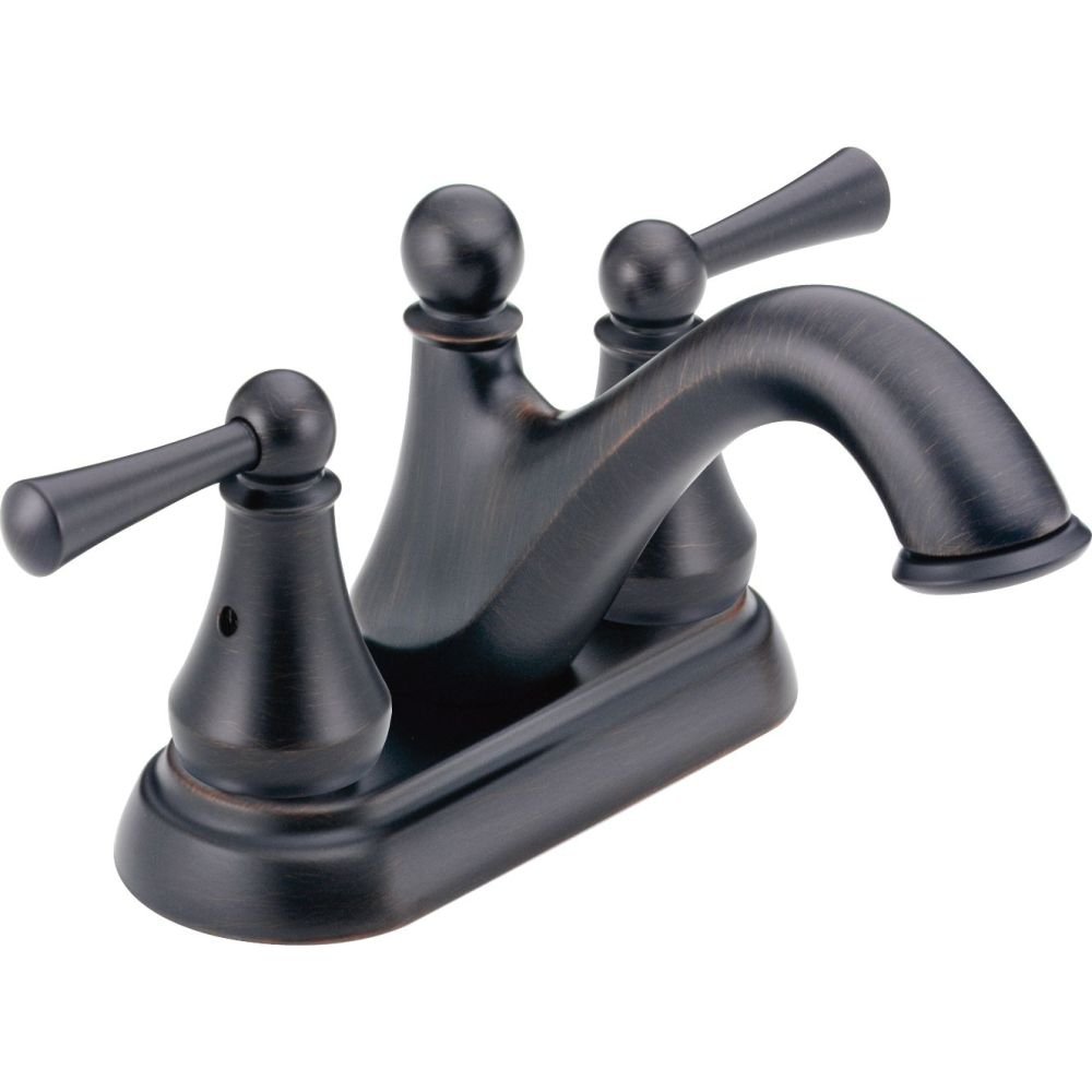 Delta Haywood Bronze Centerset Bathroom Faucet - 2 Handle Bathroom Sink Faucet with Drain Assembly in Venetian Bronze (25999LF-RB) - Perfect for Modern & Traditional Bathroom Vanities