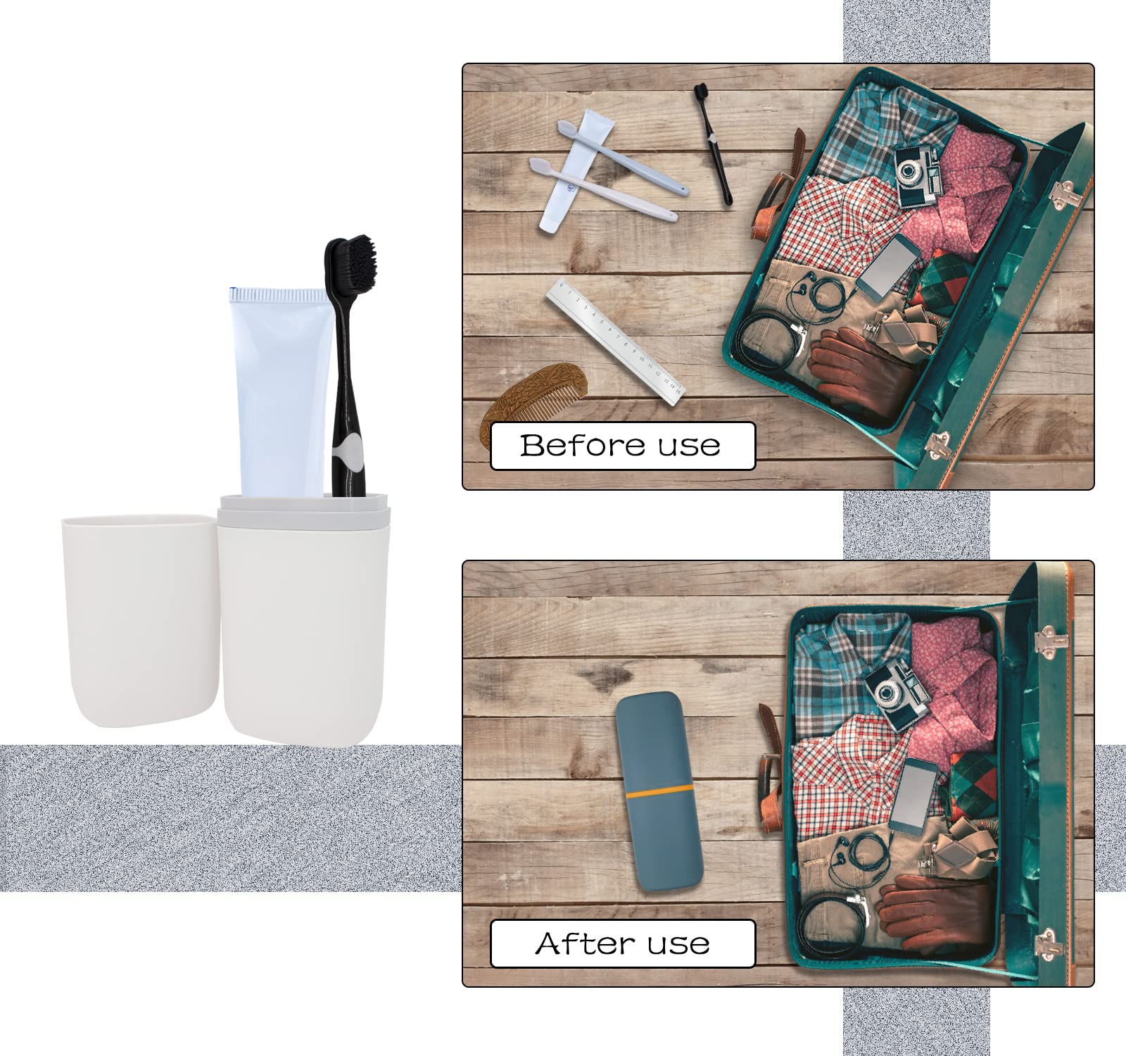 Portable Toothbrush Travel Case with Toothpaste Holder - Compact Toothbrush Storage Container for Camping, Business Trips & School Travel - Ideal for Home Use & On-the-Go Oral Care