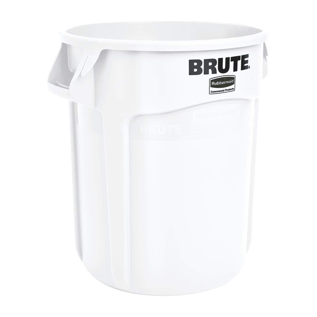 Rubbermaid BRUTE 20-Gallon Heavy-Duty Round Trash Can - White Outdoor Garbage Bin for Landscaping, Construction, Restaurants, Offices & Warehouses | Durable Waste Container for Back of House & Commercial Use