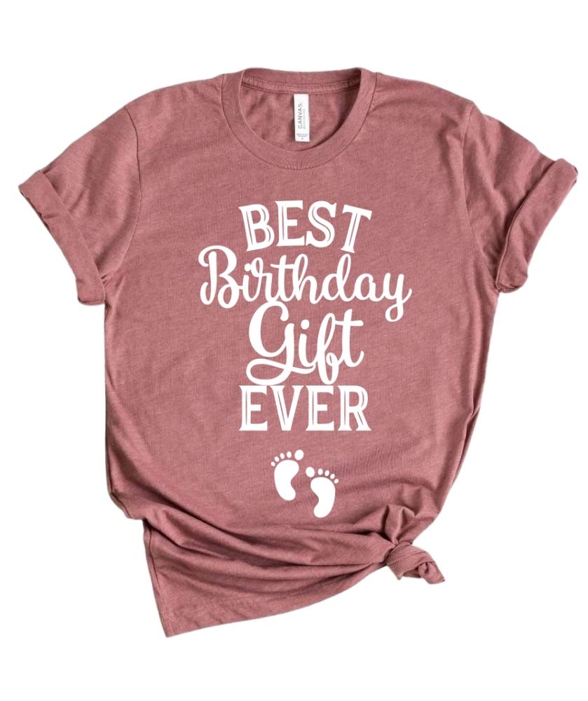 Best Pregnancy Announcement T-Shirt for Women & Men - Gender Neutral Birthday Gift Idea (Medium, Mauve) - Perfect for Gender Reveal Parties & Baby Showers