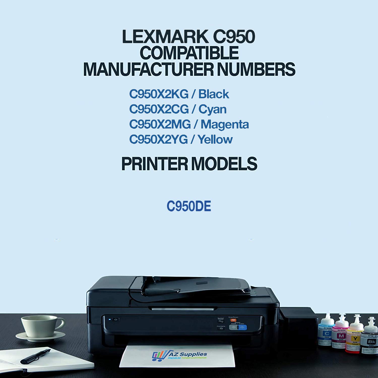 High-Quality Compatible Toner Cartridge Replacement for Lexmark C950X2KG C950X2CG C950X2MG C950X2YG C950DE (4-Pack Black, Cyan, Magenta, Yellow) | Reliable Printing for Office & Home Use