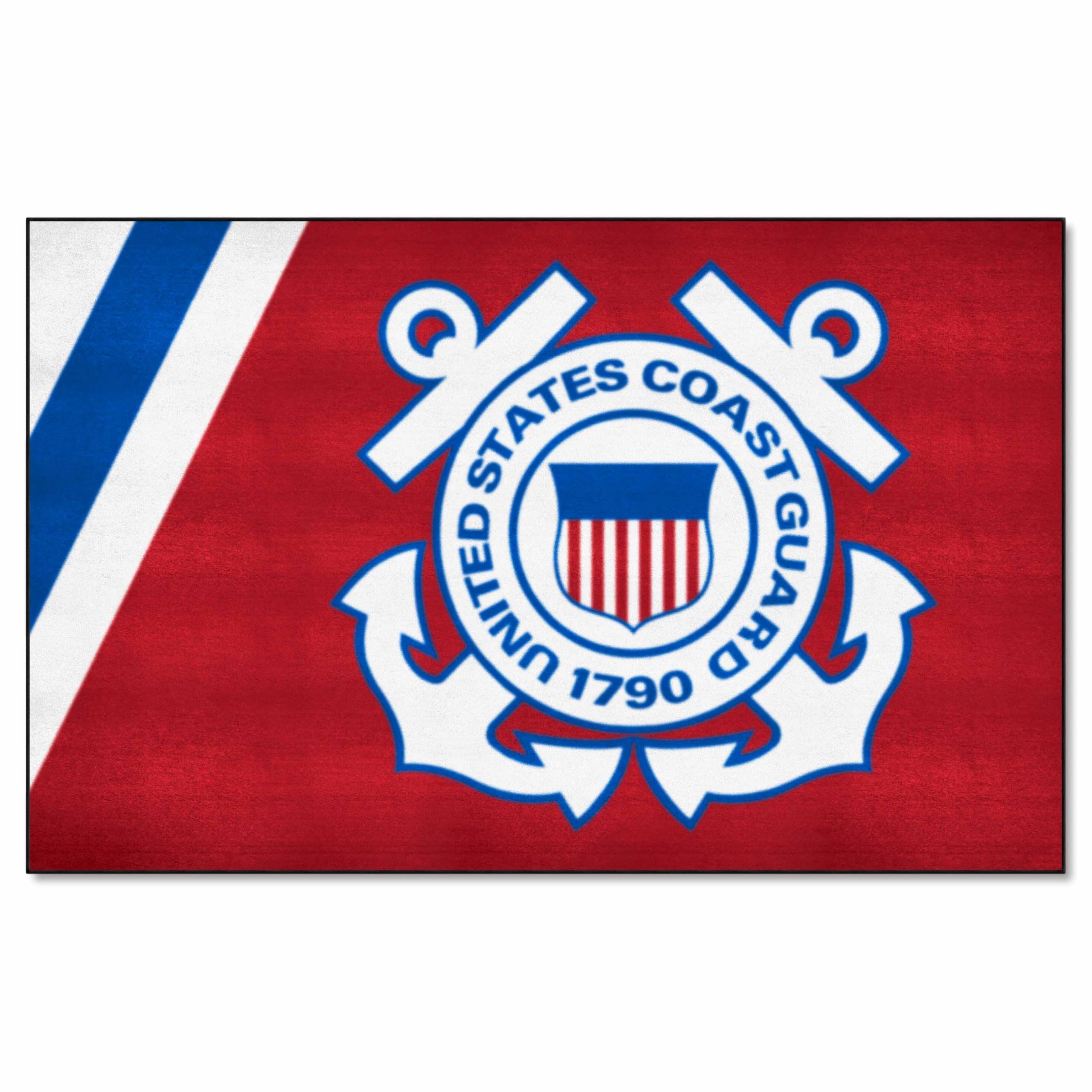 FANMATS 9556 U.S. Coast Guard Ulti-Mat Rug - 5ft x 8ft Non-Slip Sports Fan Area Rug, Durable Home Decor Carpet & Tailgating Mat for Game Rooms, Man Caves & Outdoor Events