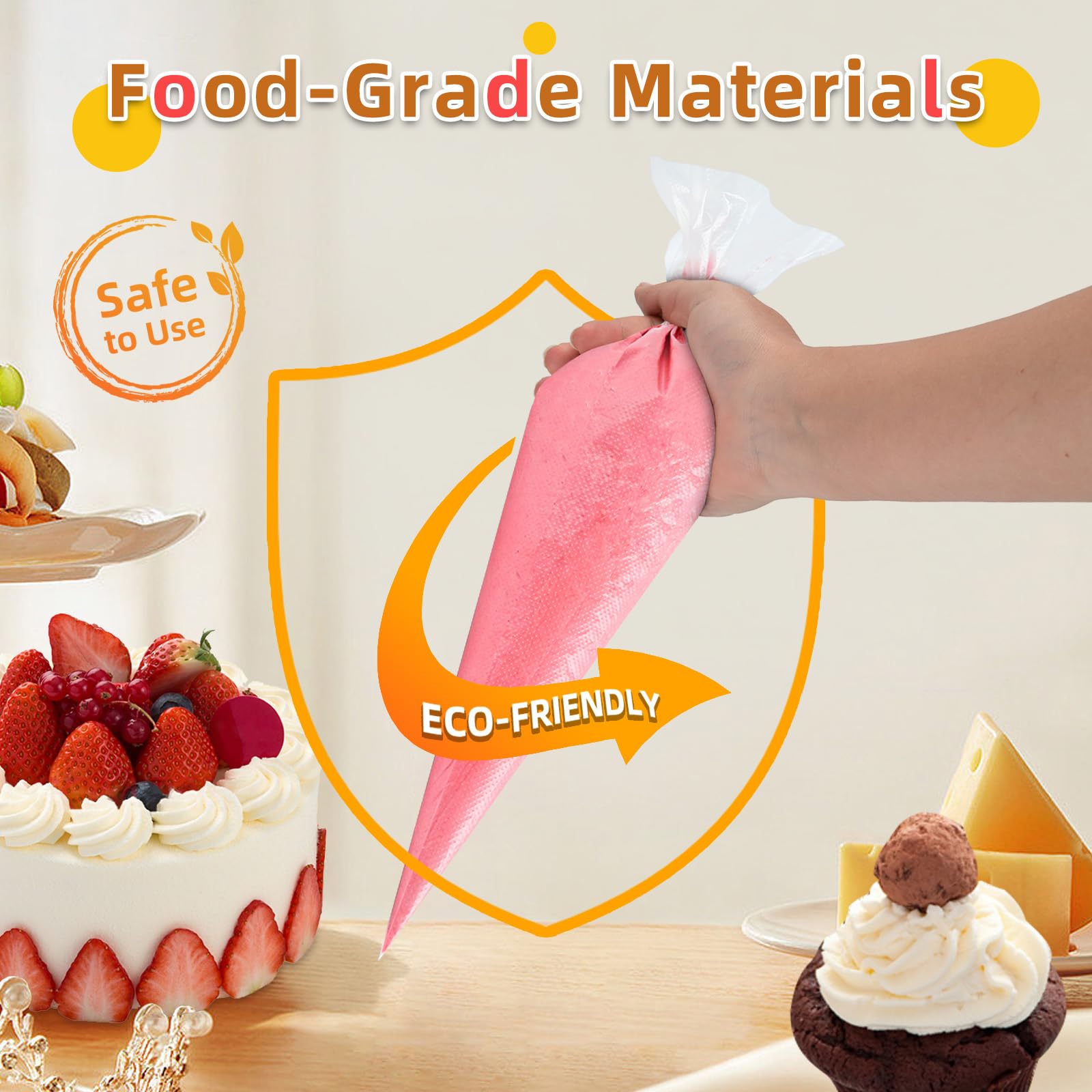 16 Inch Disposable Piping Bags - 50 Pack Large Pastry Decorating Bags for Cake Icing, Frosting & Baking - Perfect for Professional Bakeries, Home Baking & Party Dessert Decorating