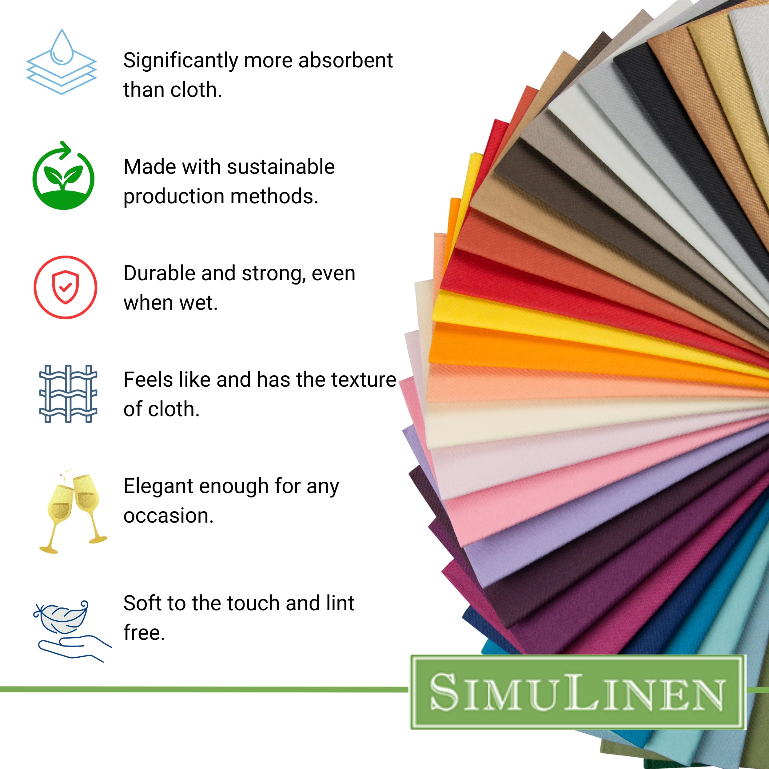 SimuLinen Terracotta Linen Feel Disposable Dinner Napkins - Burnt Orange Cloth-Like Fall Napkins | 16
