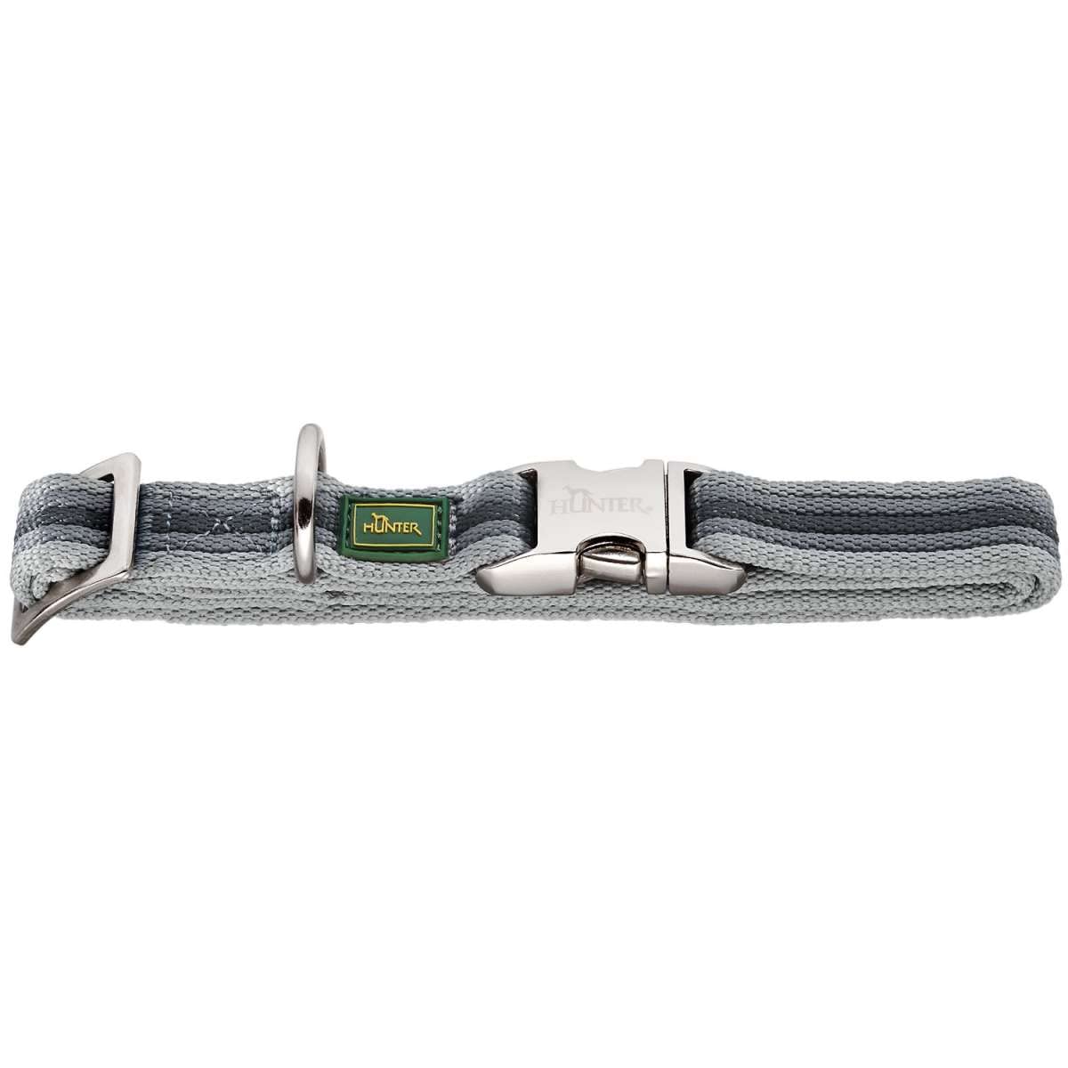 HUNTER Collar Davao Alu-Strong Large Nylon Dog Collar - Grey - Durable Pet Accessory for Walking, Training & Outdoor Adventures
