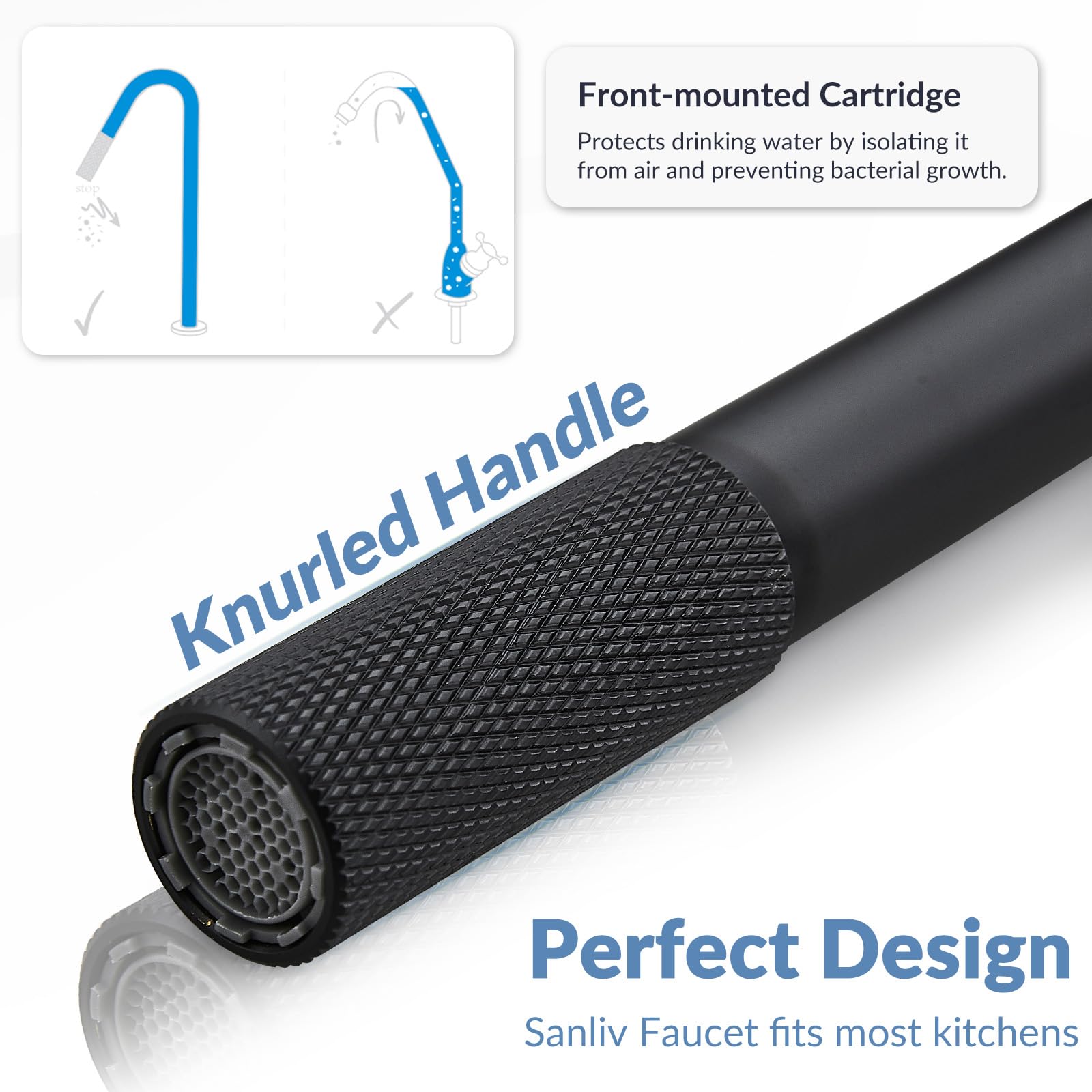 Premium Matte Black RO Drinking Water Faucet for Kitchen Sink - Stainless Steel Reverse Osmosis Water Filter Tap | Pure Filtered Water for Cooking, Drinking & Coffee Making