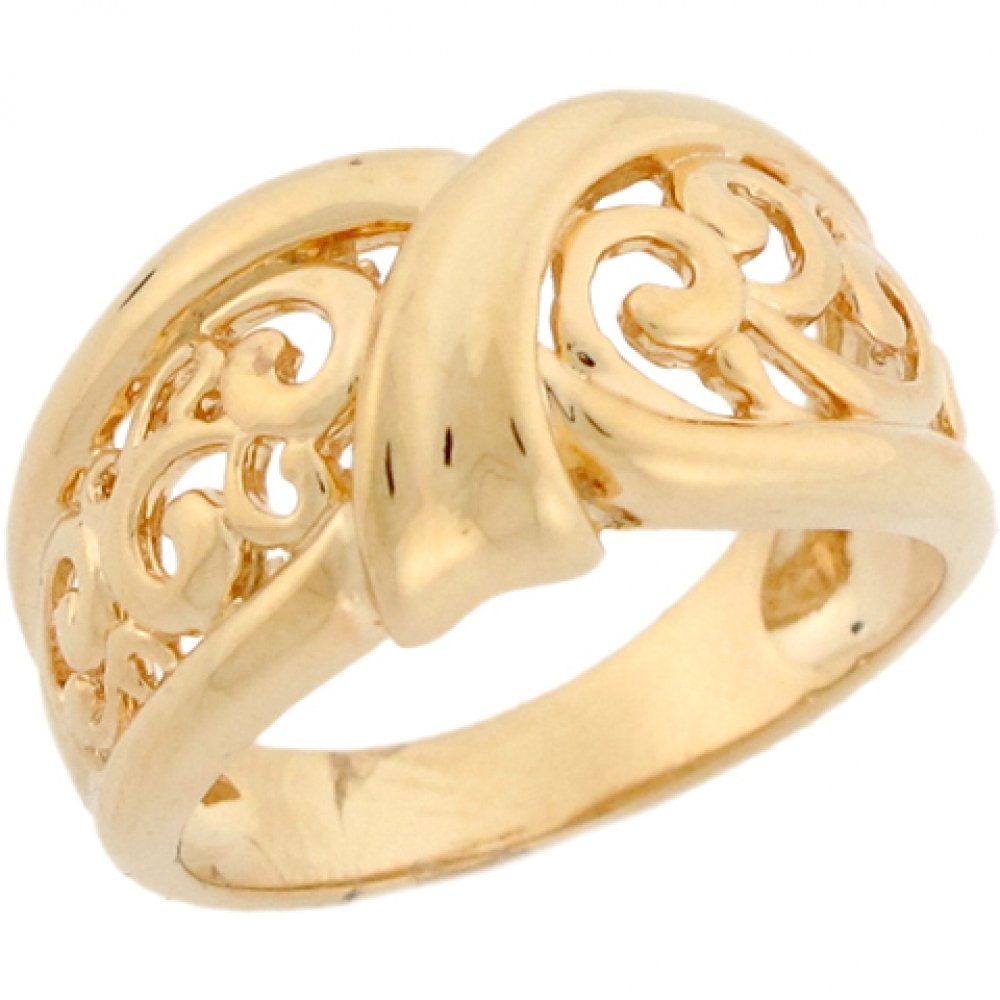 10K Real Yellow Gold Bold Wrap Vine Designer Band Ring for Women - Elegant Jewelry for Everyday Wear, Parties & Special Occasions