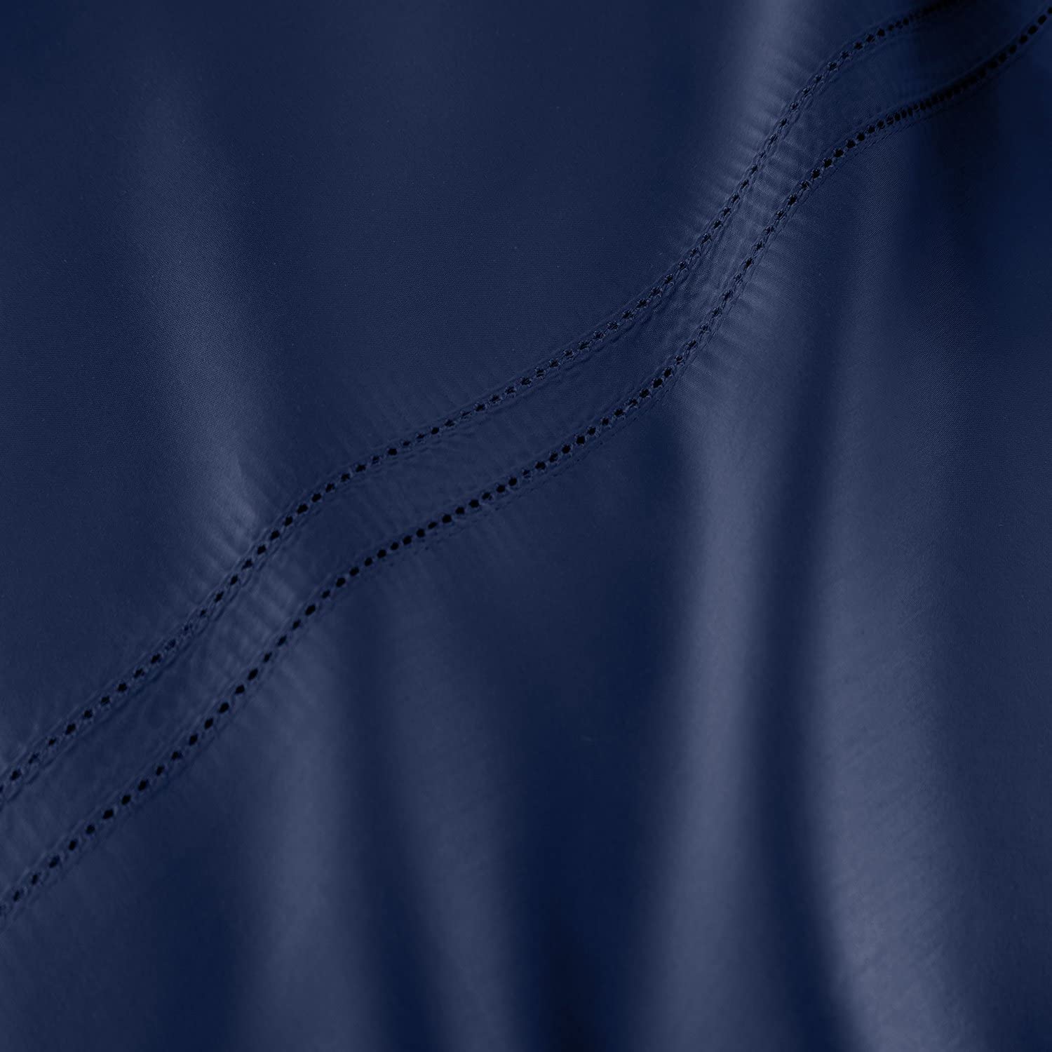 Pure Parima Luxury 100% CEA Certified Egyptian Cotton Sheet Set - Extra-Long Staple, Cooling & Breathable King Size Bedding with Flat Sheet, Fitted Sheet & 2 Pillowcases (Midnight Blue) - Ultra Soft for All-Season Comfort in Master Bedroom or Guest Room