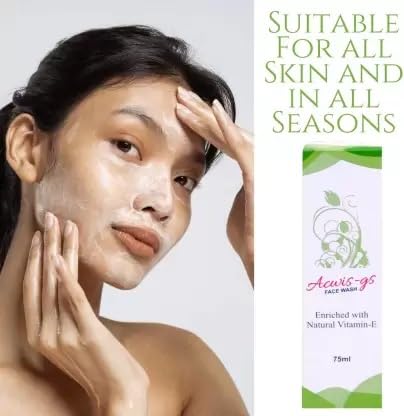 ANIGEOUS COSMETICS ACWIS GS Anti-Acne Face Wash for Pimple Clear & Glowing Skin - Gentle Daily Cleanser for Oily & Acne-Prone Skin - Perfect for Morning & Night Skincare Routine