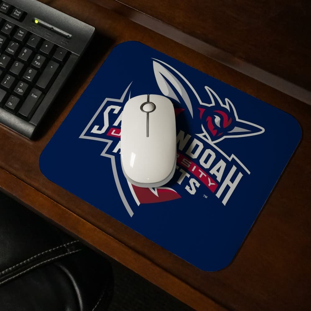 Shenandoah University Logo Low Profile Thin Gaming Mouse Pad - Non-Slip Rubber Base for Office, Home & School Use