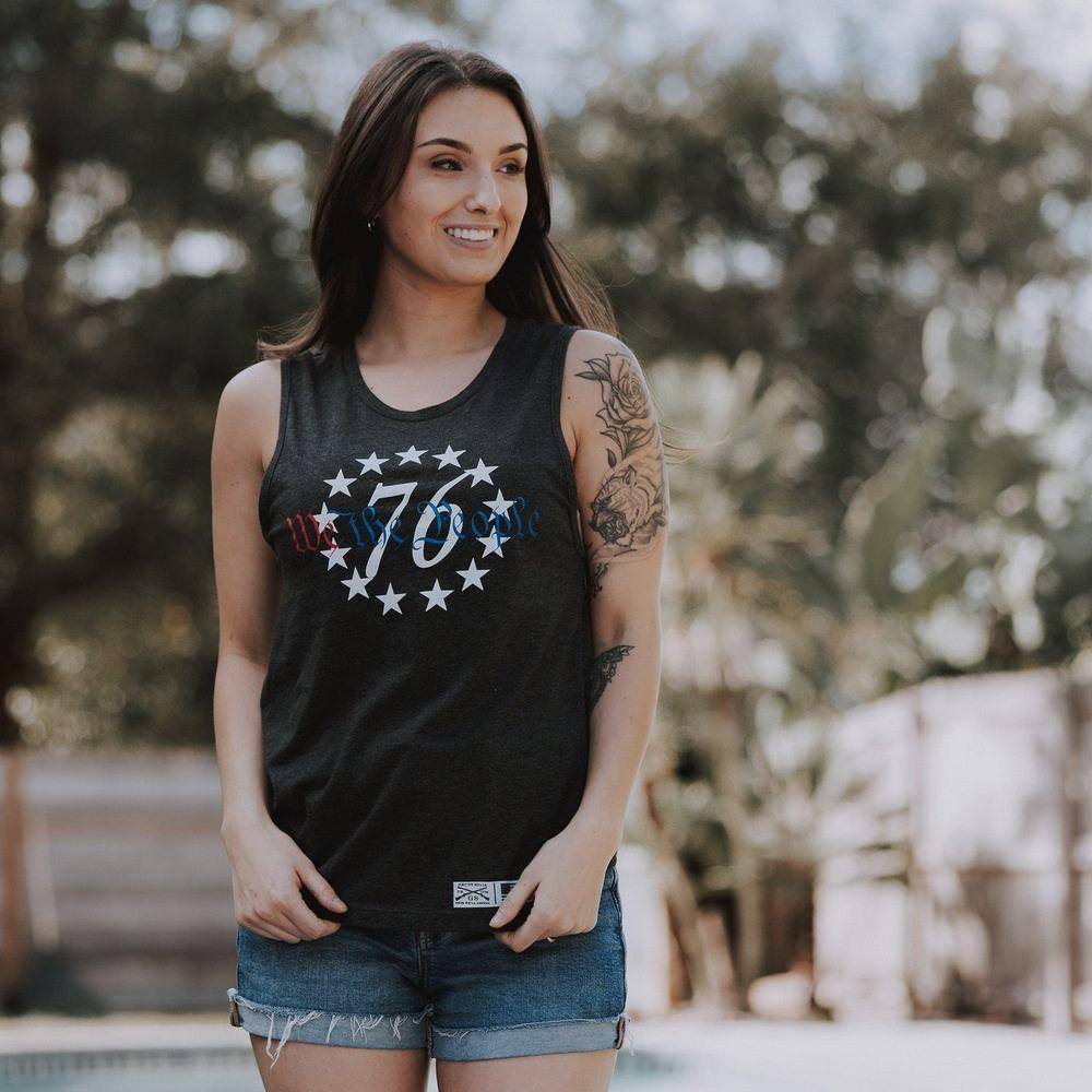 Women's 76 We The People Everyday Tank Top - Dark Heather Gray - Casual Wear, Gym, Yoga & Summer Outfits