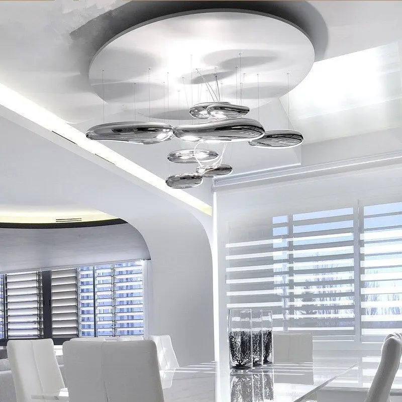 Modern Droplet Ceiling Light Fixture - 5/7/9 Head Adjustable Chandelier for Dining Room, Bedroom & Living Room Lighting - Energy Efficient LED Pendant Light for Home Decor
