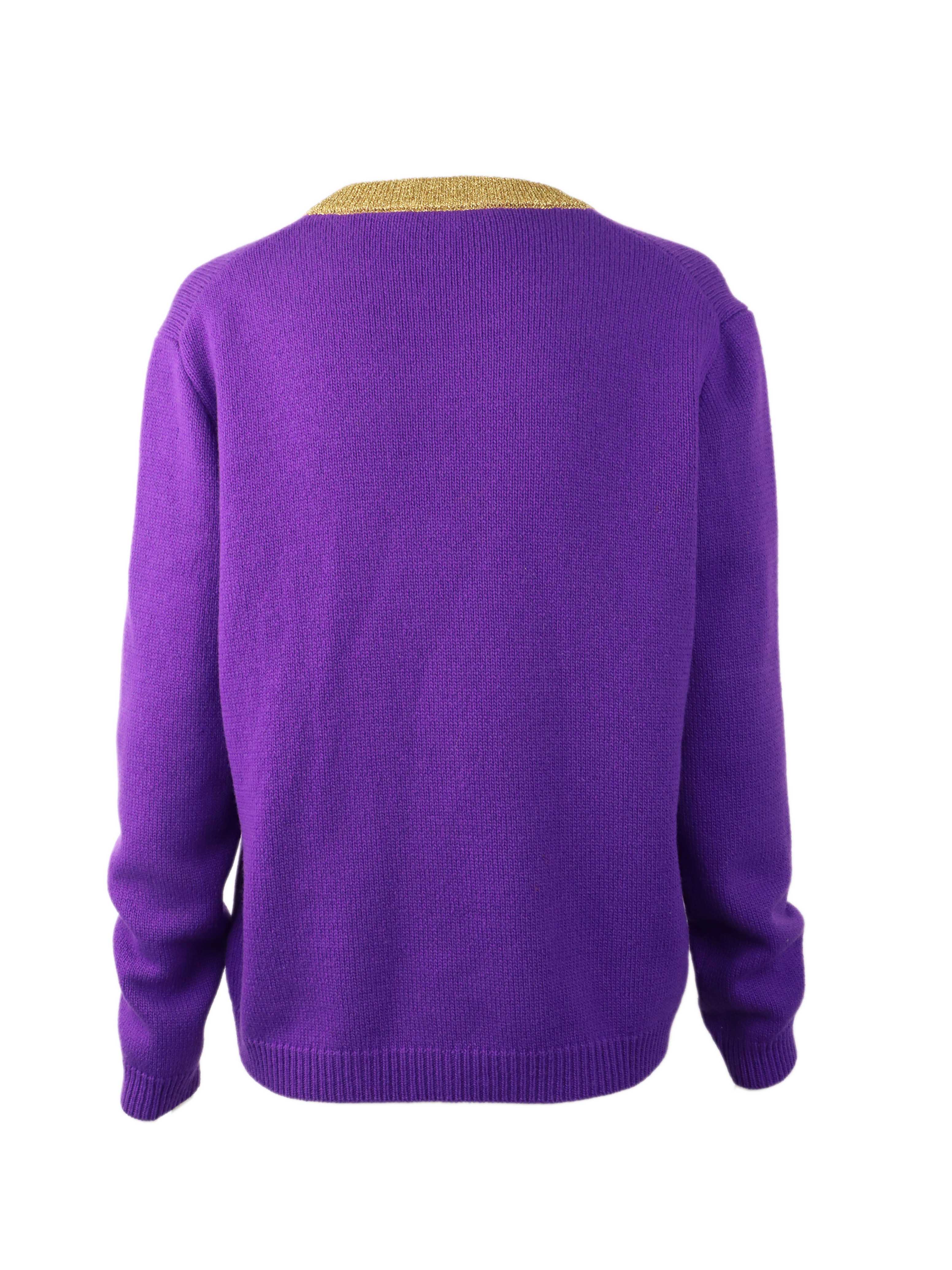 Gucci Purple Knit Bosco Sweater for Women | Luxury Cashmere Pullover | Winter Fashion & Casual Outfits | Perfect for Holidays, Parties & Office Wear