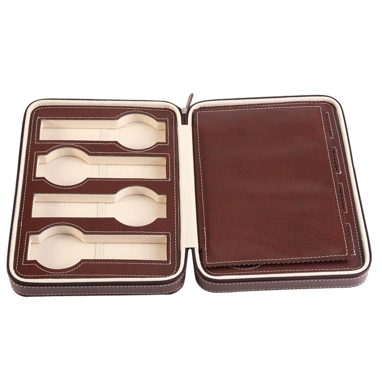 Premium Surebuy Watch Box - Travel-Friendly Watch Storage Case for Men & Women - Durable & Compact Design for Business Trips, Home Storage & Watch Collection (Coffee Brown) - Perfect for Gifts, Travel Accessories & Watch Organizers