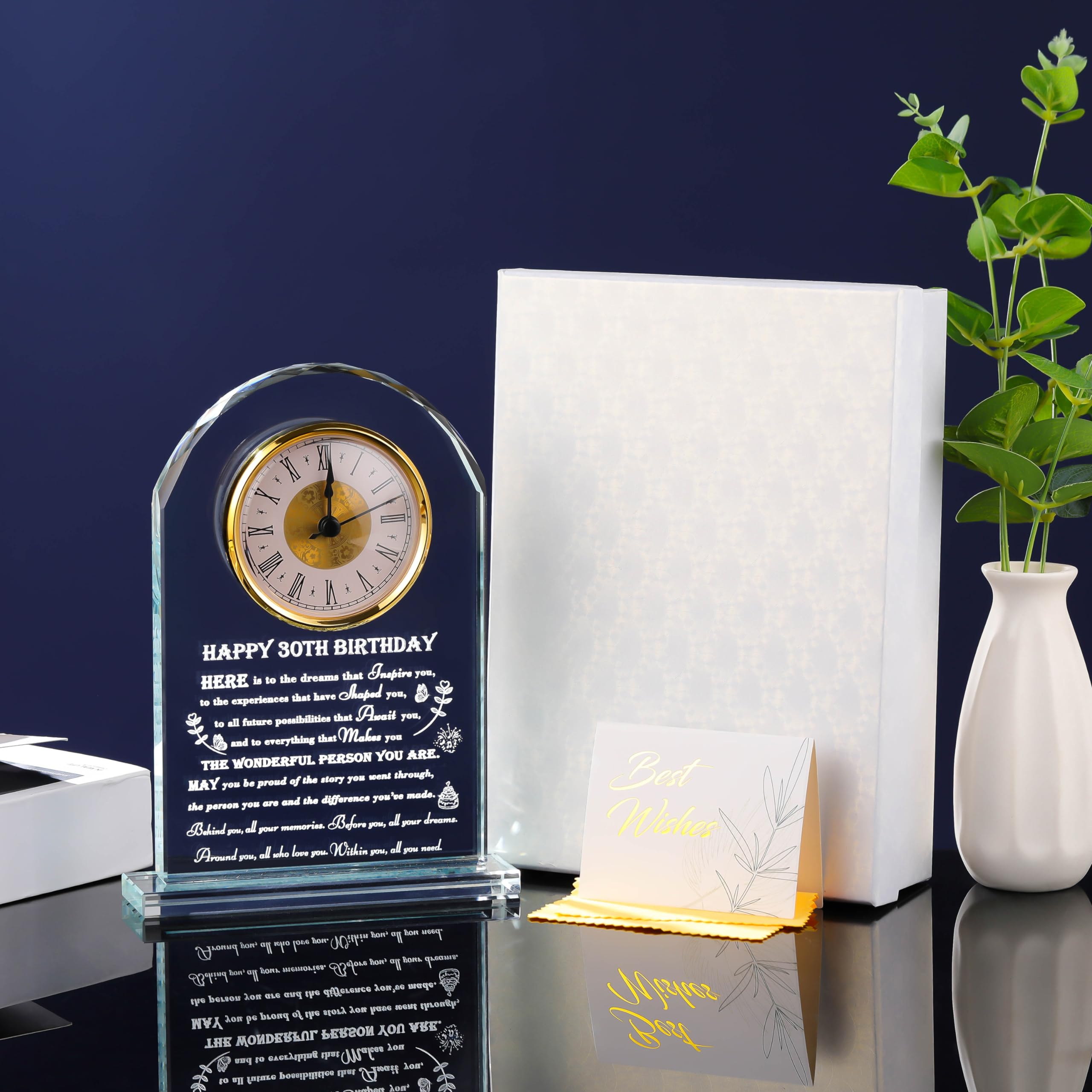 Personalized 30th Birthday Crystal Clock Gift for Women & Men - Custom 1994 Engraved 80-Year-Old Birthday Present - Unique Birthday Gift Ideas for Mom, Dad, Her & Him - Perfect for Anniversary, Retirement & Milestone Celebrations
