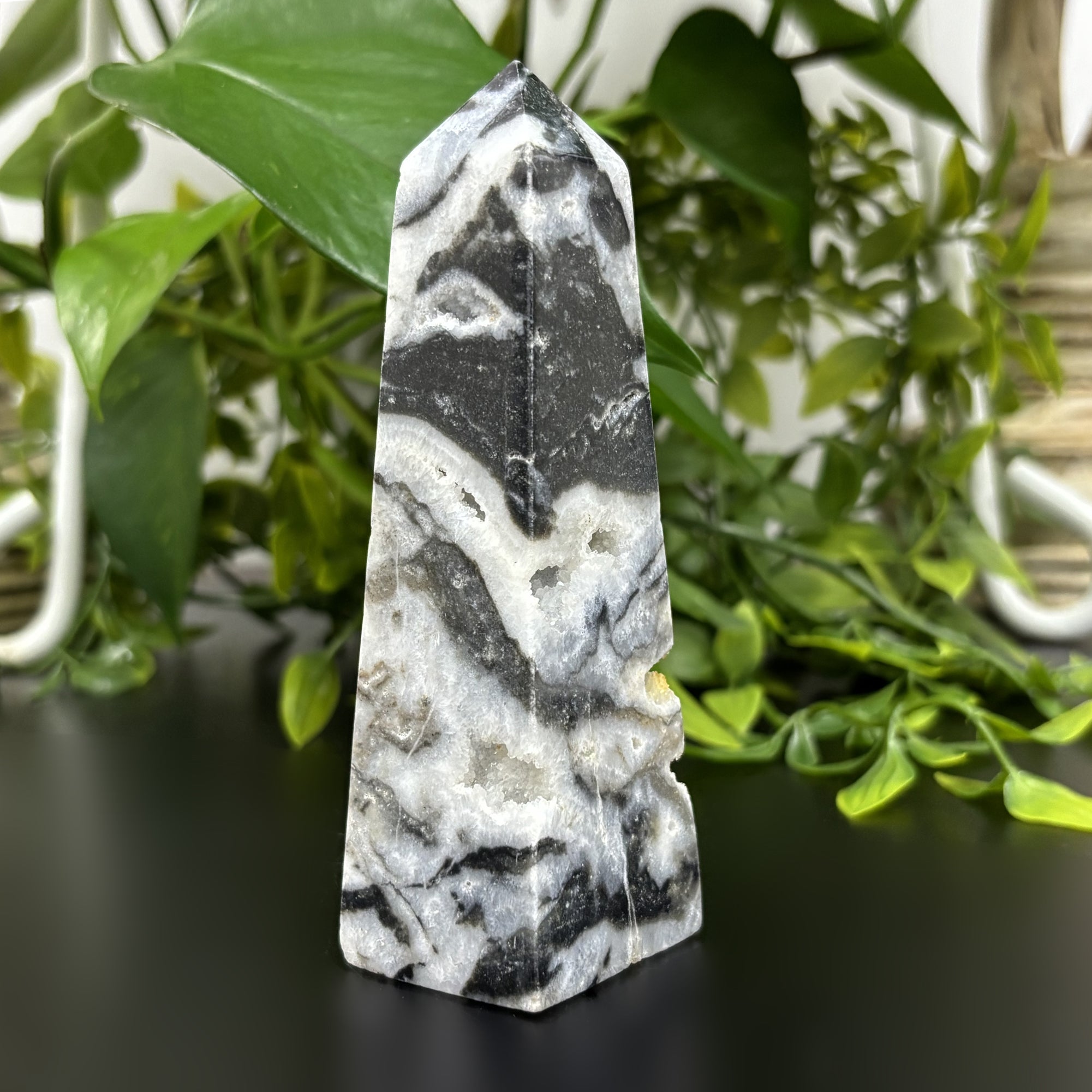Natural Sphalerite Crystal Obelisk Tower - Polished Healing Stone for Grounding, Energy Boost & Spiritual Growth - Perfect for Meditation, Reiki, Yoga & Home Decor (RPO465)