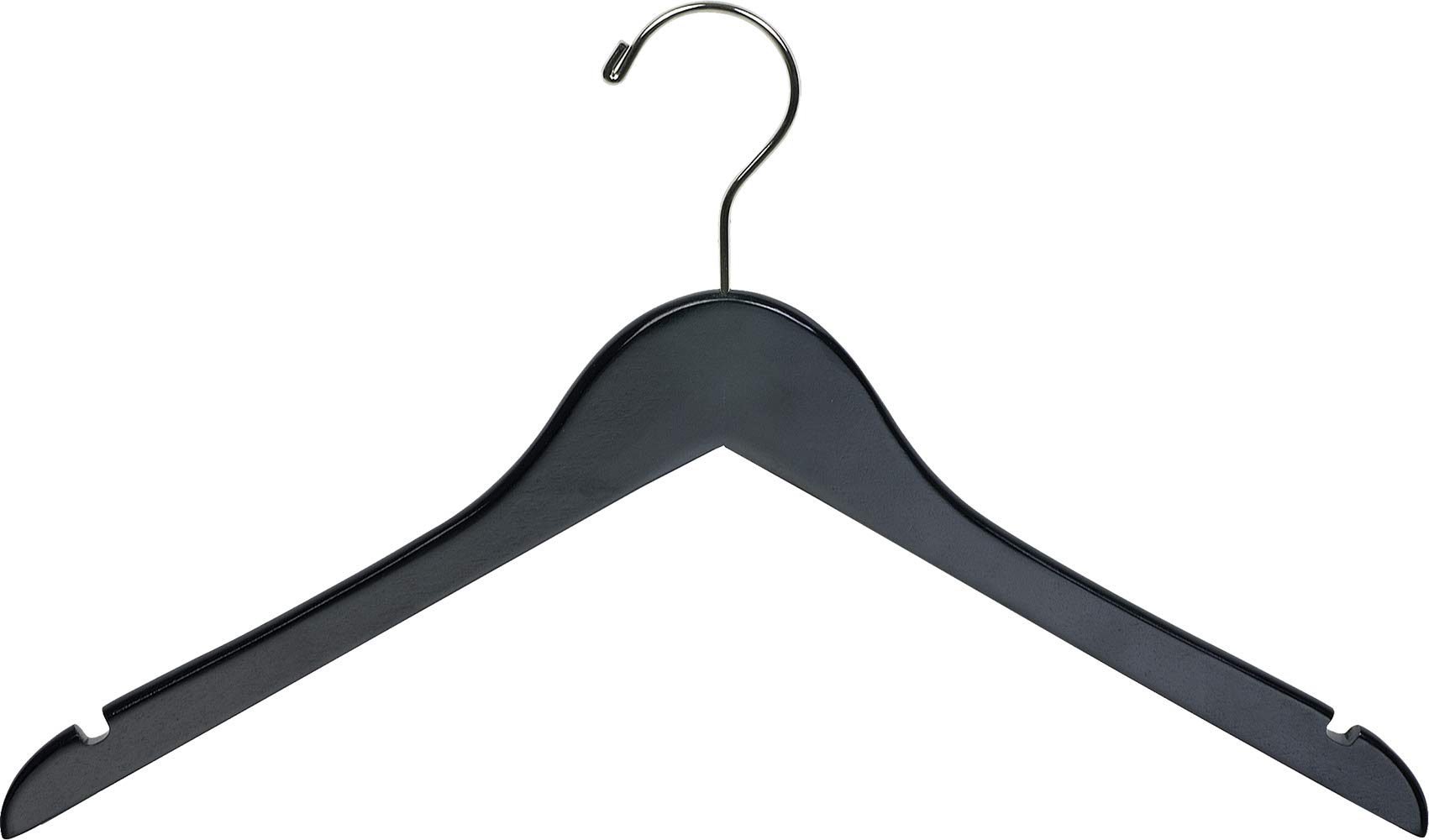 The Great American Hanger Company 100-Pack Black Wooden Clothes Hangers with Wooden Top - Space-Saving Closet Organizers for Dresses, Suits & Coats - Premium Wardrobe Essentials for Home & Retail Stores