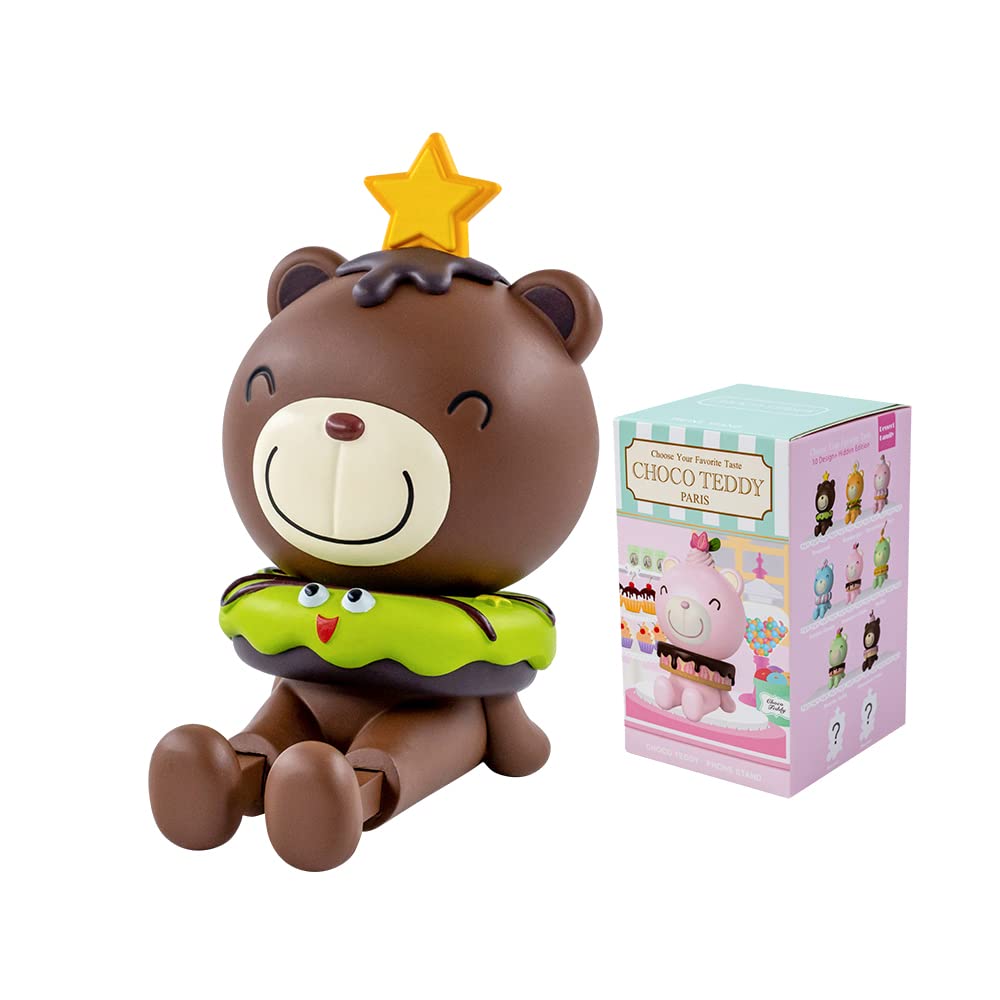 BEEMAI Choco Teddy Delicious Phone Stand - 8PC Random Cute Collectible Figures for Desk Decor, Gift for Kids & Adults - Perfect for Birthday, Office, Home Decoration & Phone Accessories