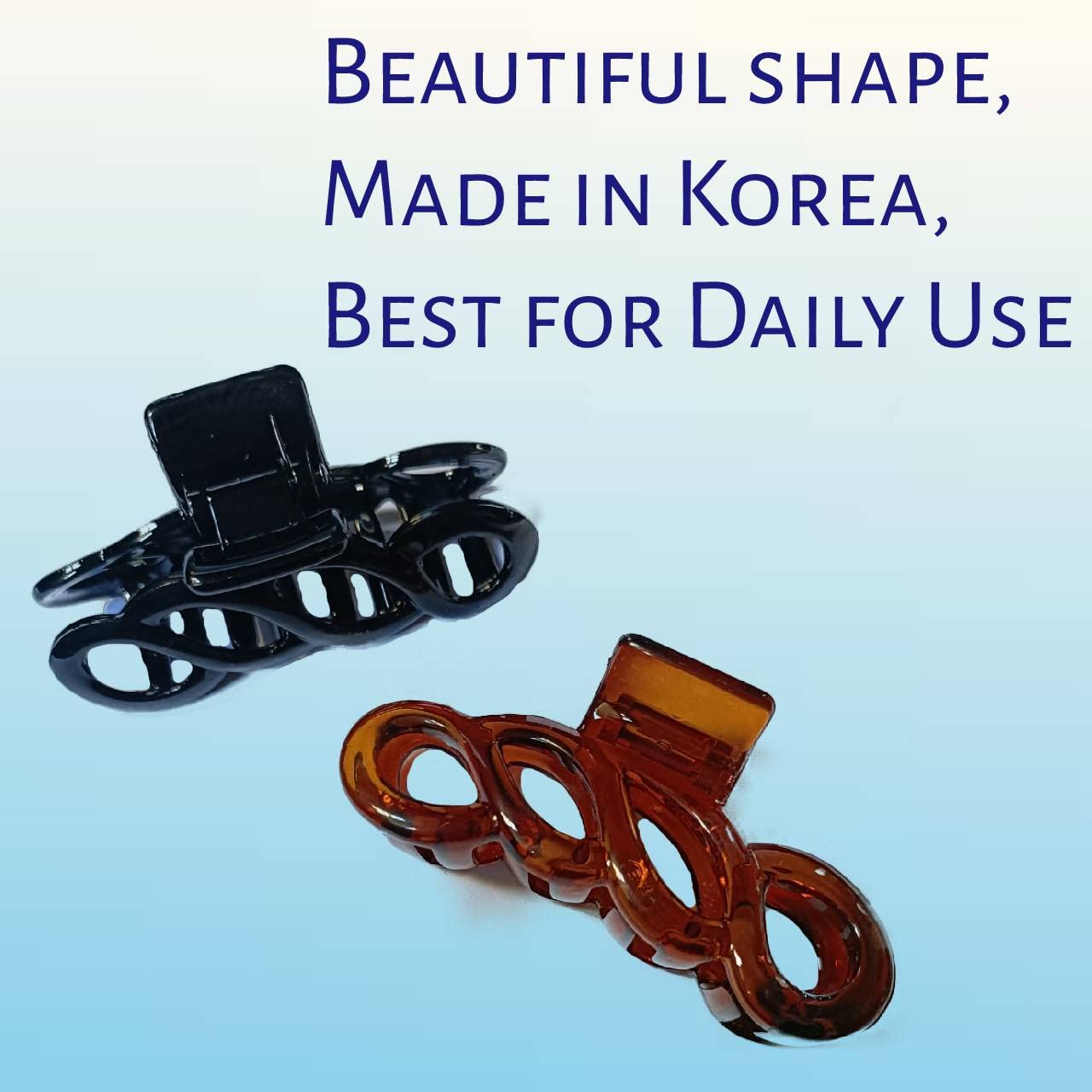 Vastra Studio Women's Hair Clips - 2 Pack Fashionable Korean Style Large Teeth Transparent Claw Clips for Thick Hair, Strong Hold Non-Slip Hair Accessories (Black & Brown Combo) - Perfect for Work, School, and Everyday Styling