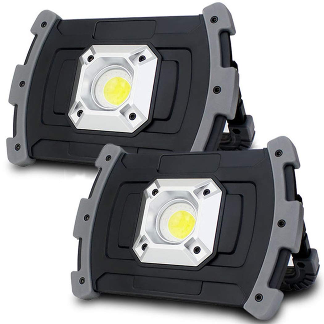 10W LED Rechargeable Work Light - Portable Flood Light with IP65 Waterproof for Outdoor Camping, Emergency, Car Repair, Workshop & Job Site | USB Powered | Perfect for Camping Trips, Power Outages, Nighttime Repairs & Construction Work