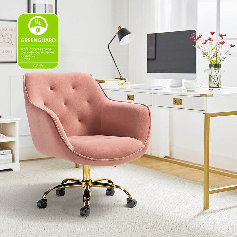 Premium Jovida Velvet Tufted Office Chair - Ergonomic Executive Desk Chair with Adjustable Height for Home & Office Workspaces - Perfect for Work, Study, and Gaming