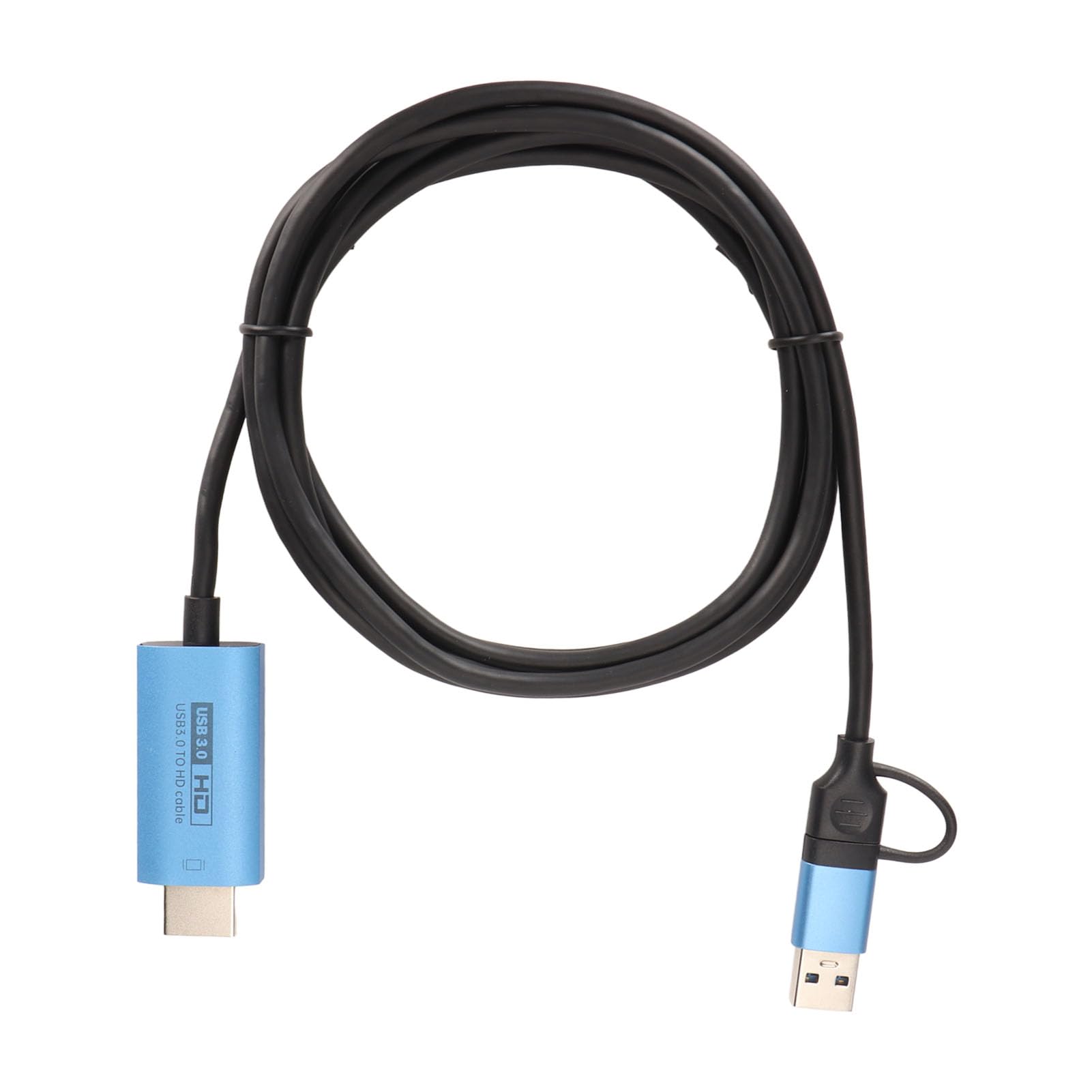 USB 3.0 to HDMI Adapter Cable | USB-C to HDMI Converter | 1080P HD Audio Video Cord for Mac, Windows, Android | 2M Length | Perfect for Home Office, Conference Presentations & TV Screen Mirroring
