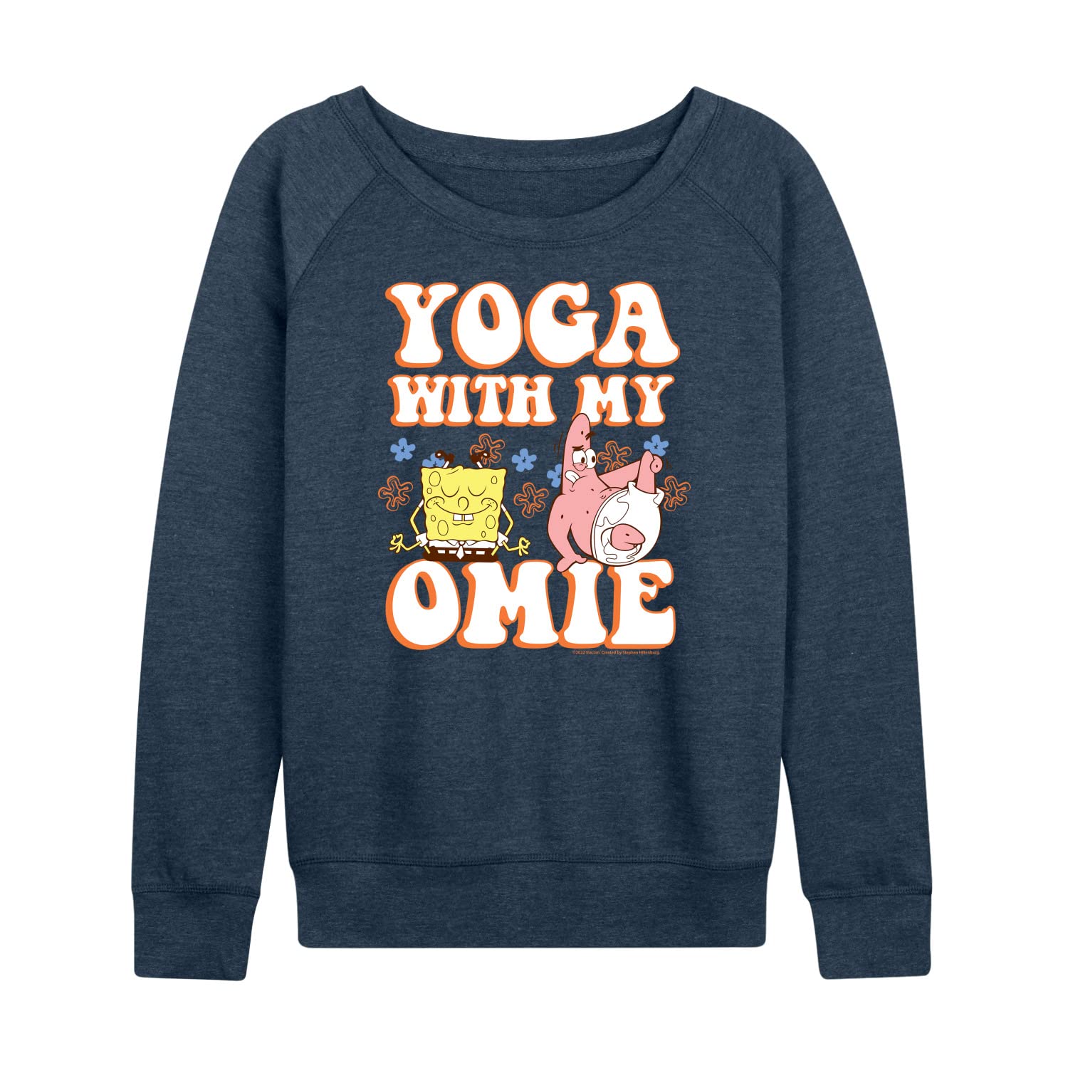 HYBRID APPAREL SpongeBob SquarePants Yoga With My Omie Women's Lightweight French Terry Pullover Hoodie - Casual Loungewear & Yoga Outfit for Women