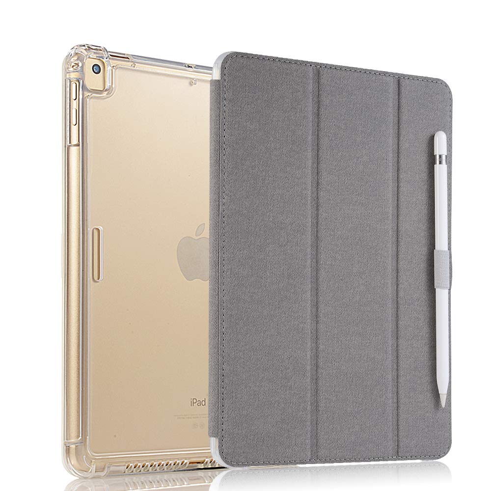 Valkit iPad 6th/5th Generation Case 2018/2017, iPad 9.7 Inch Case for iPad Air & iPad Air 2 - Slim Smart Folio Stand Cover with Auto Wake/Sleep, Frosted Translucent Back Protection (Light Grey) | Perfect for Work, School & Travel Use