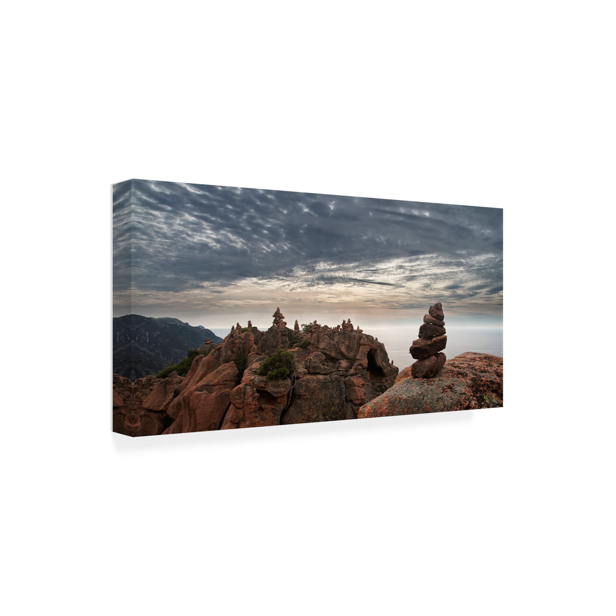 Trademark Fine Art 'Cairns' Canvas Wall Art by Fabien Bravin - Modern Abstract Painting for Living Room, Bedroom & Office Decor