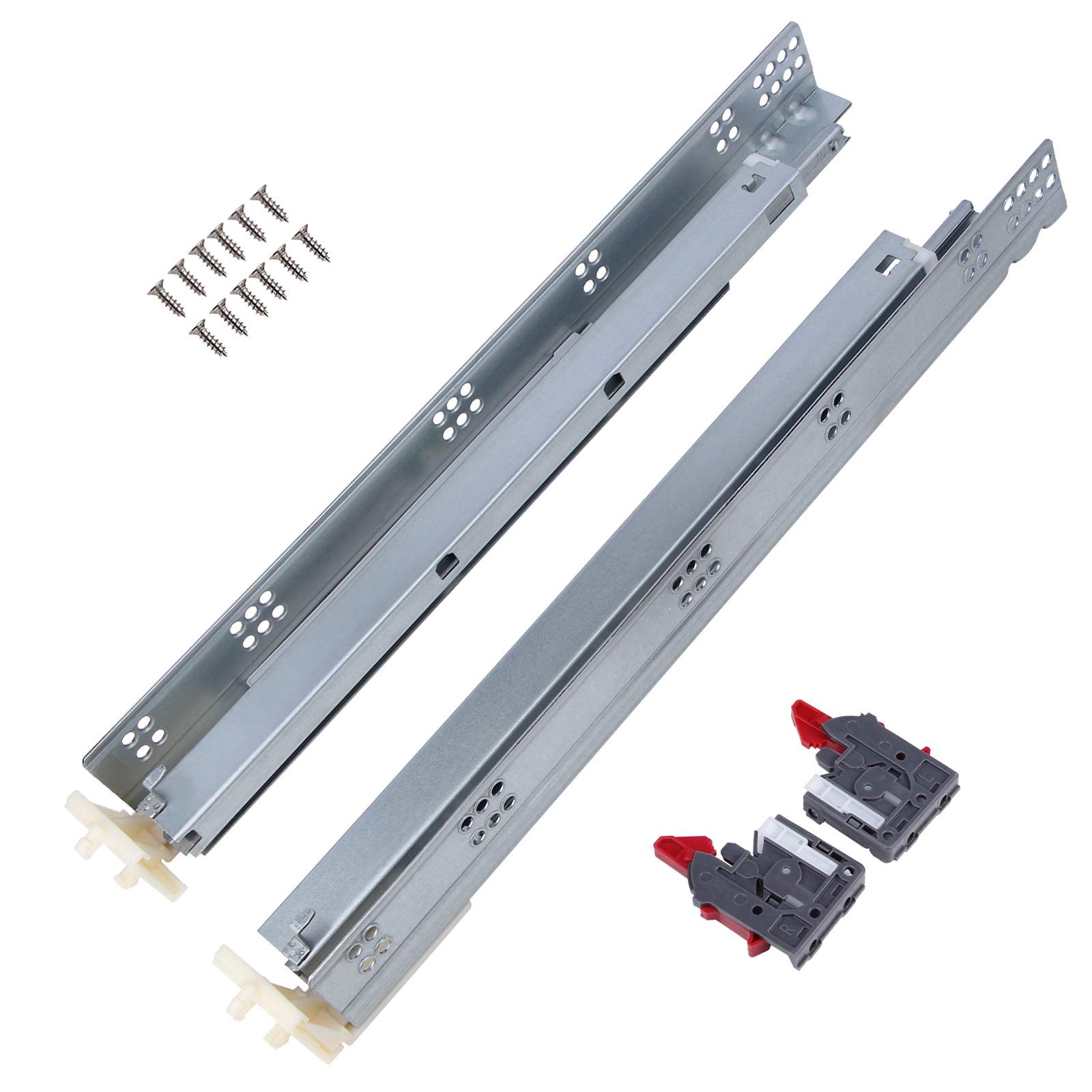 Gobrico 18 Inch Soft Close Undermount Drawer Slides - Full Extension Concealed Drawer Runners (6 Pairs) - Perfect for Kitchen Cabinets, Dressers, and Furniture Installation