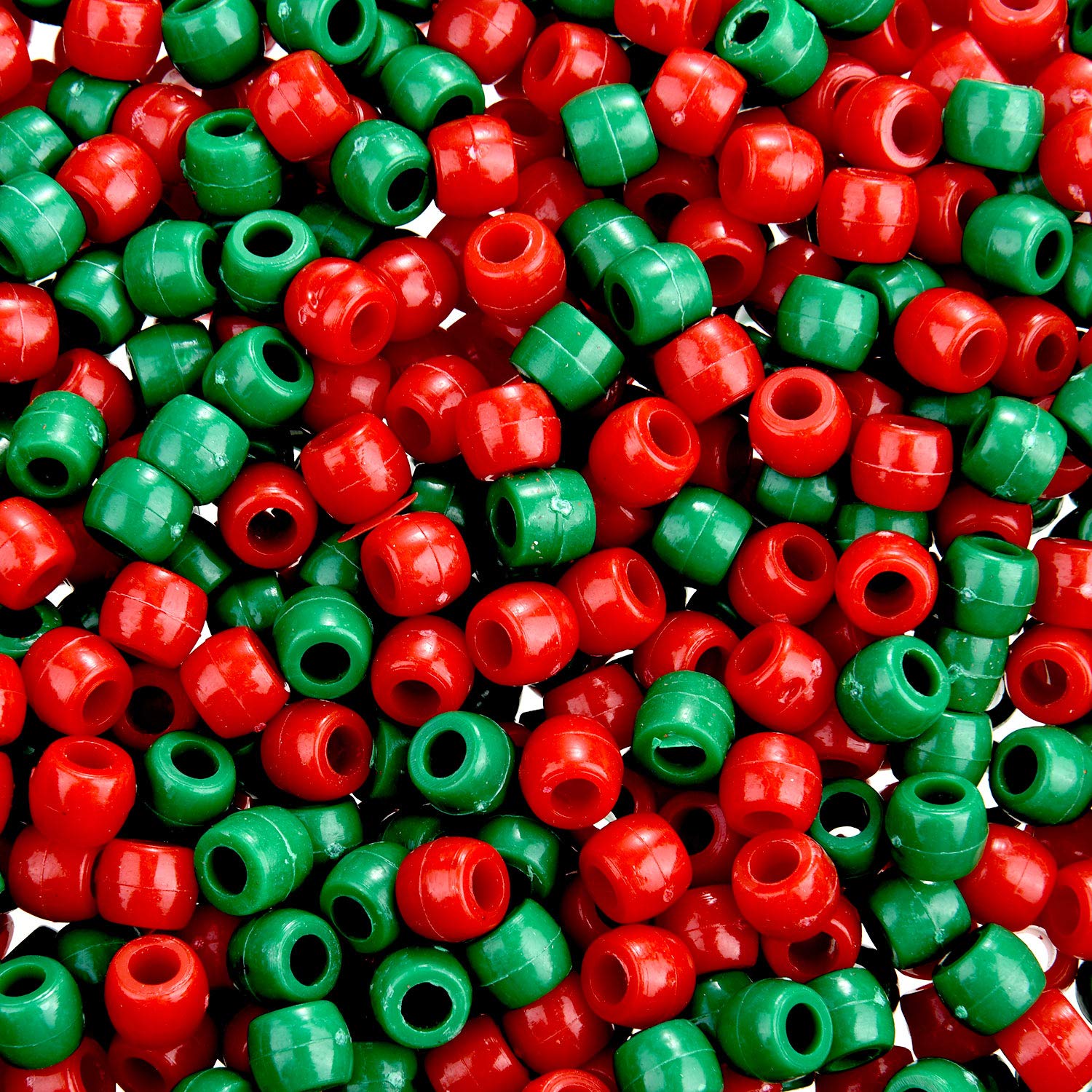 1000 Pcs Christmas Pony Beads - Plastic Round Craft Beads for DIY Jewelry Making & Holiday Decorations - Perfect for Christmas Ornaments, Bracelets, Necklaces & Tree Decor