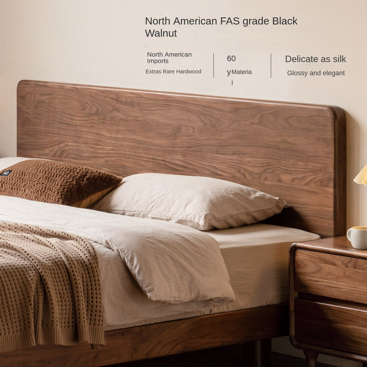 Solid Wood Floating Bed Frame - Black Walnut & Oak - Modern Platform Bed with Hidden Storage - Perfect for Small Bedrooms & Minimalist Home Decor