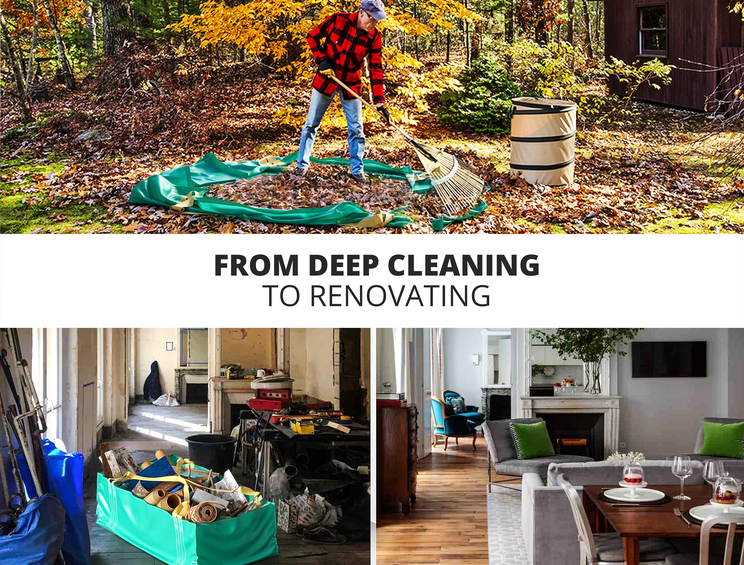 **Skywin Heavy-Duty Dumpster Bags 4-Pack - Reusable Yard Waste Bags for Trash Management, Foldable Yard Waste Container Holds Up to 3,500 lbs - Perfect for Home Renovations, Landscaping & Construction Debris Cleanup**