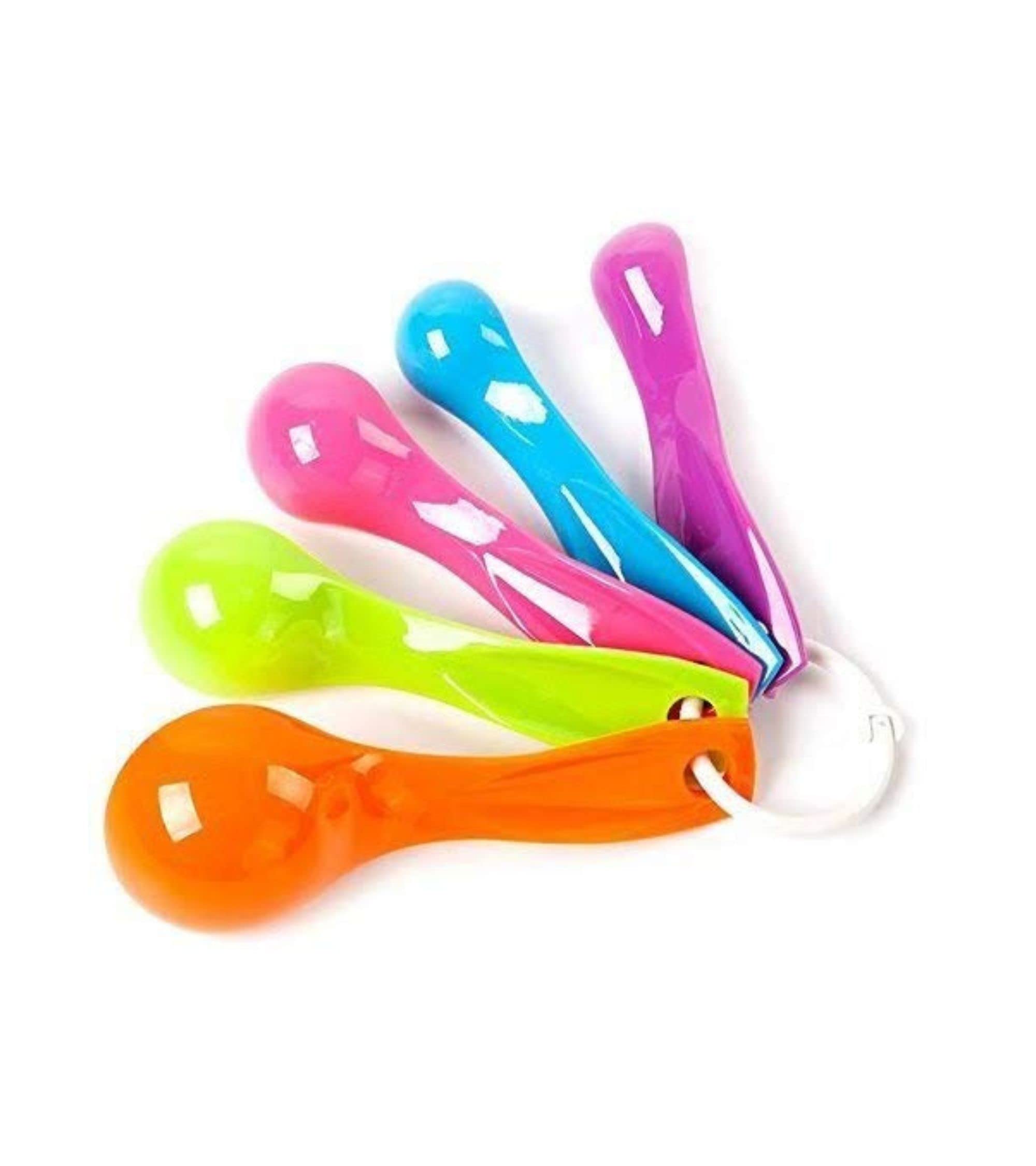 PremSon® 5-Piece Measuring Spoon Set - Nesting Plastic Spoons for Dry & Liquid Ingredients - Accurate Kitchen Baking & Cooking Tools with Easy-Read Measurements (Multicolor) - Perfect for Home Chefs, Meal Prep & Recipe Measuring