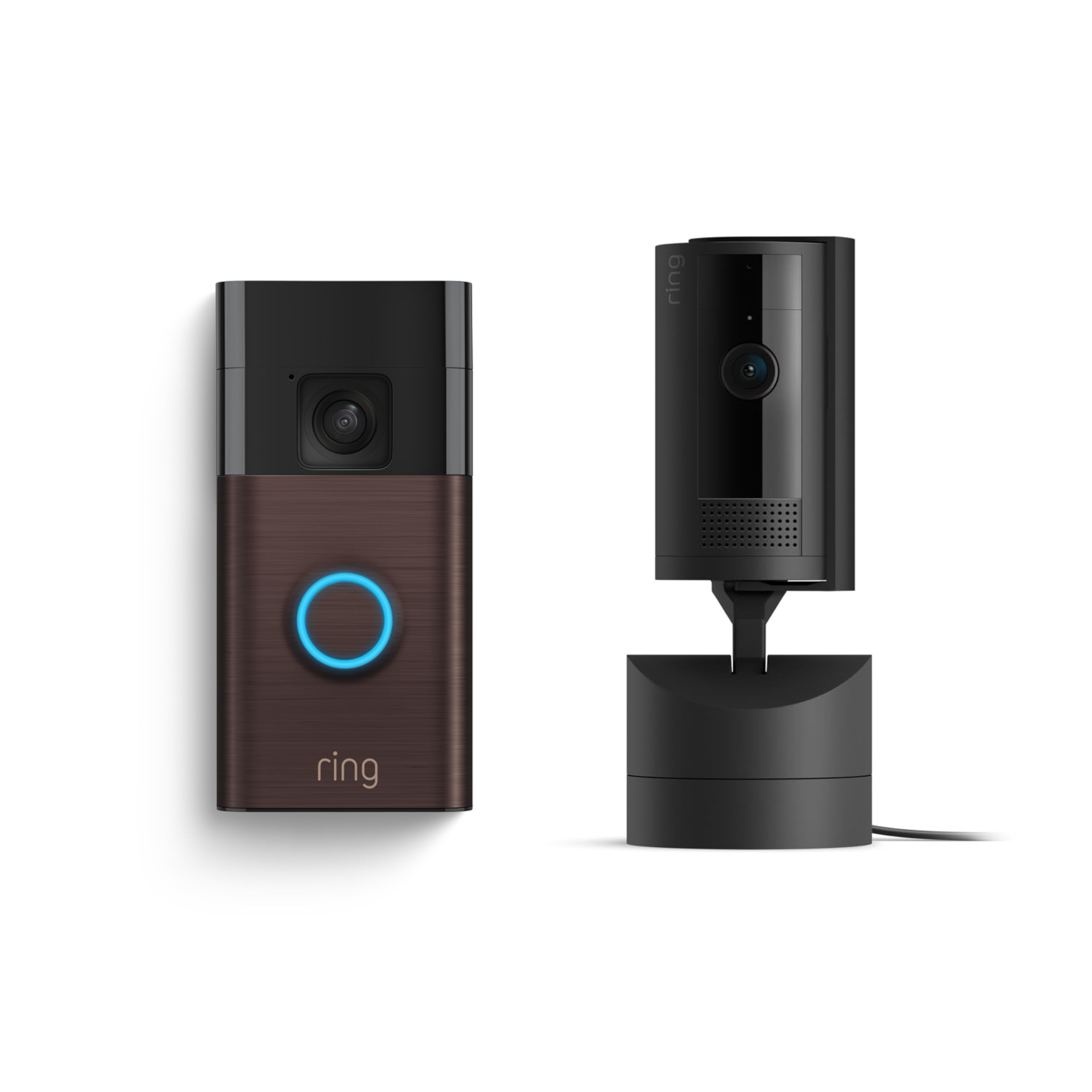 Ring Battery Video Doorbell & Pan-Tilt Indoor Security Camera (Black) - Wireless Smart Home Security System for Front Door Monitoring & Indoor Surveillance - Perfect for Home, Apartment, and Office Security