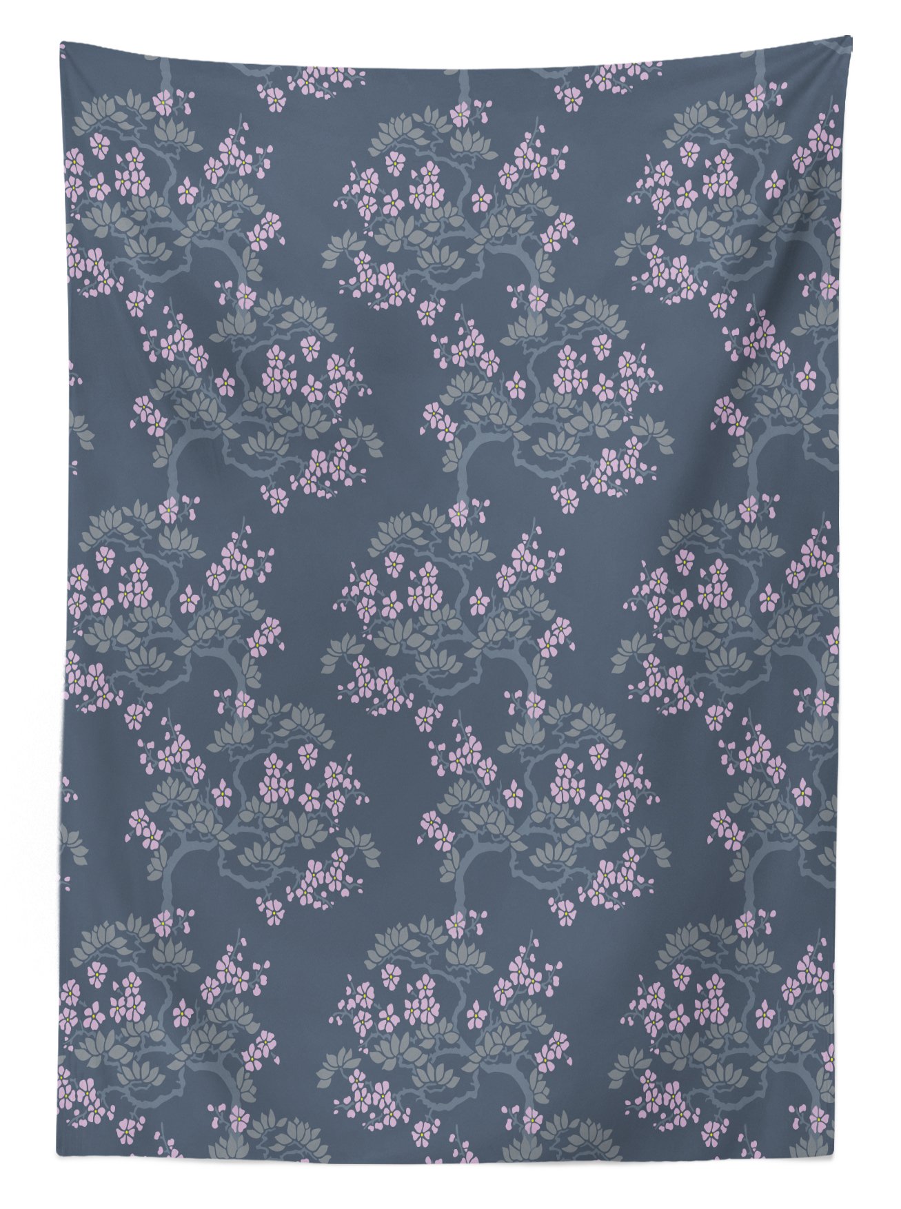 Ambesonne Leaf Outdoor Tablecloth - Abstract Japanese Plum Blossoms Design, Nature Garden Flora Theme, Washable Picnic Table Cover 58
