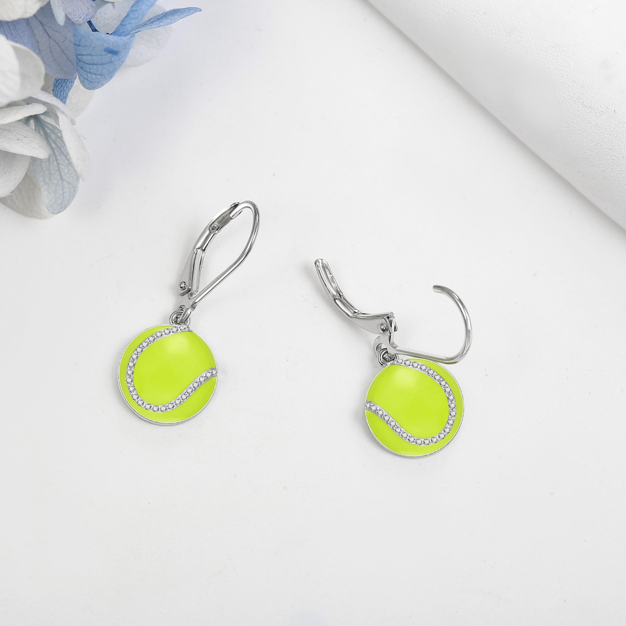 YFN Sports Jewelry 925 Sterling Silver Baseball, Softball, Basketball, Rugby, Football, Tennis, Volleyball Earrings for Women & Sports Fans - Perfect Gift for Athletes & Game Day Outfits