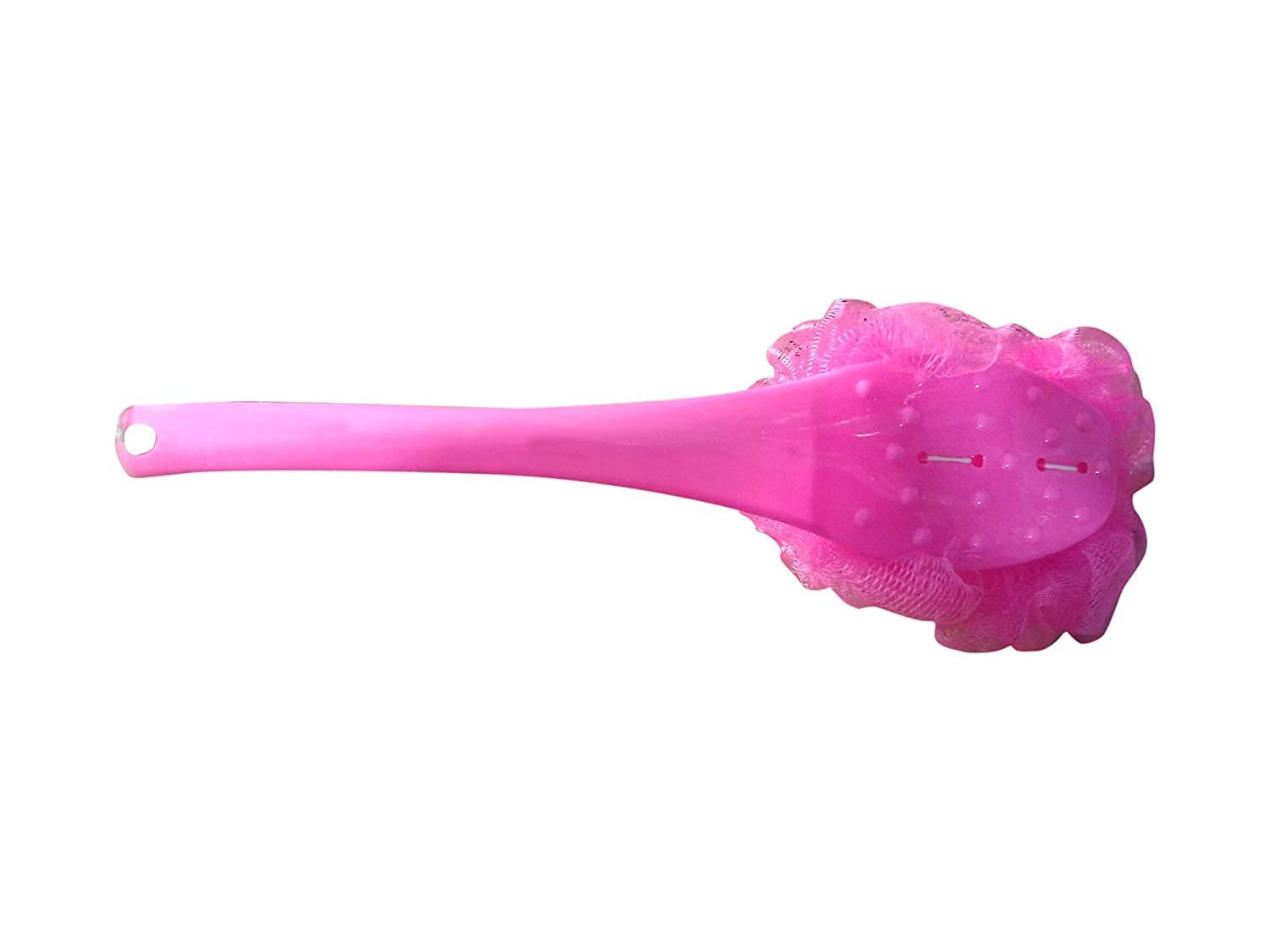 Long Handle Exfoliating Bath Sponge & Back Scrubber for Men and Women - Soft Plastic Loofah Brush for Shower & Body Wash - Perfect for Deep Cleansing, Dead Skin Removal & Relaxing Bath Time (Color May Vary)
